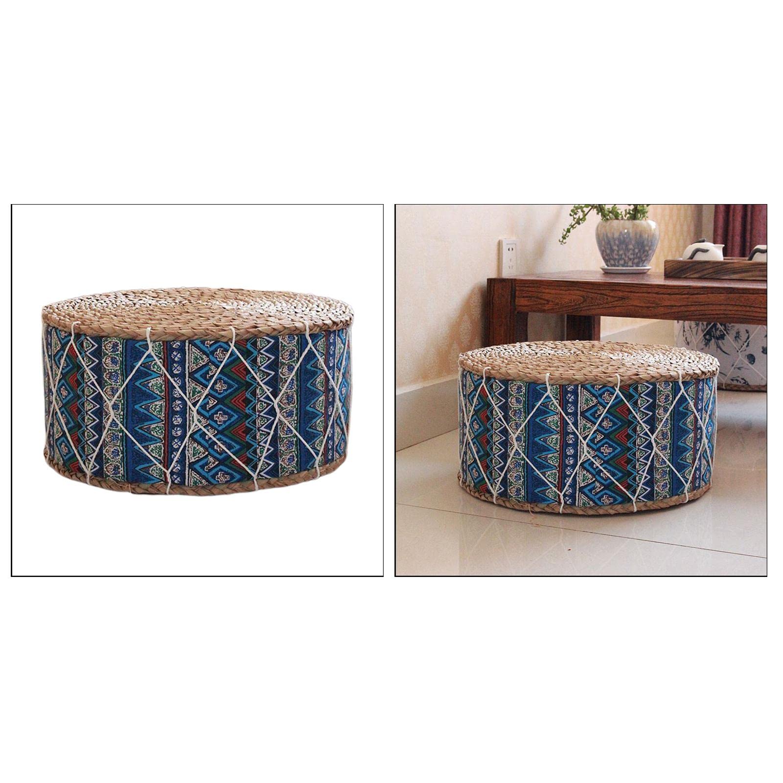 4pcs Handmade Straw Futon Floor Pillow Meditation Stool Pouf Bohemia-image-38