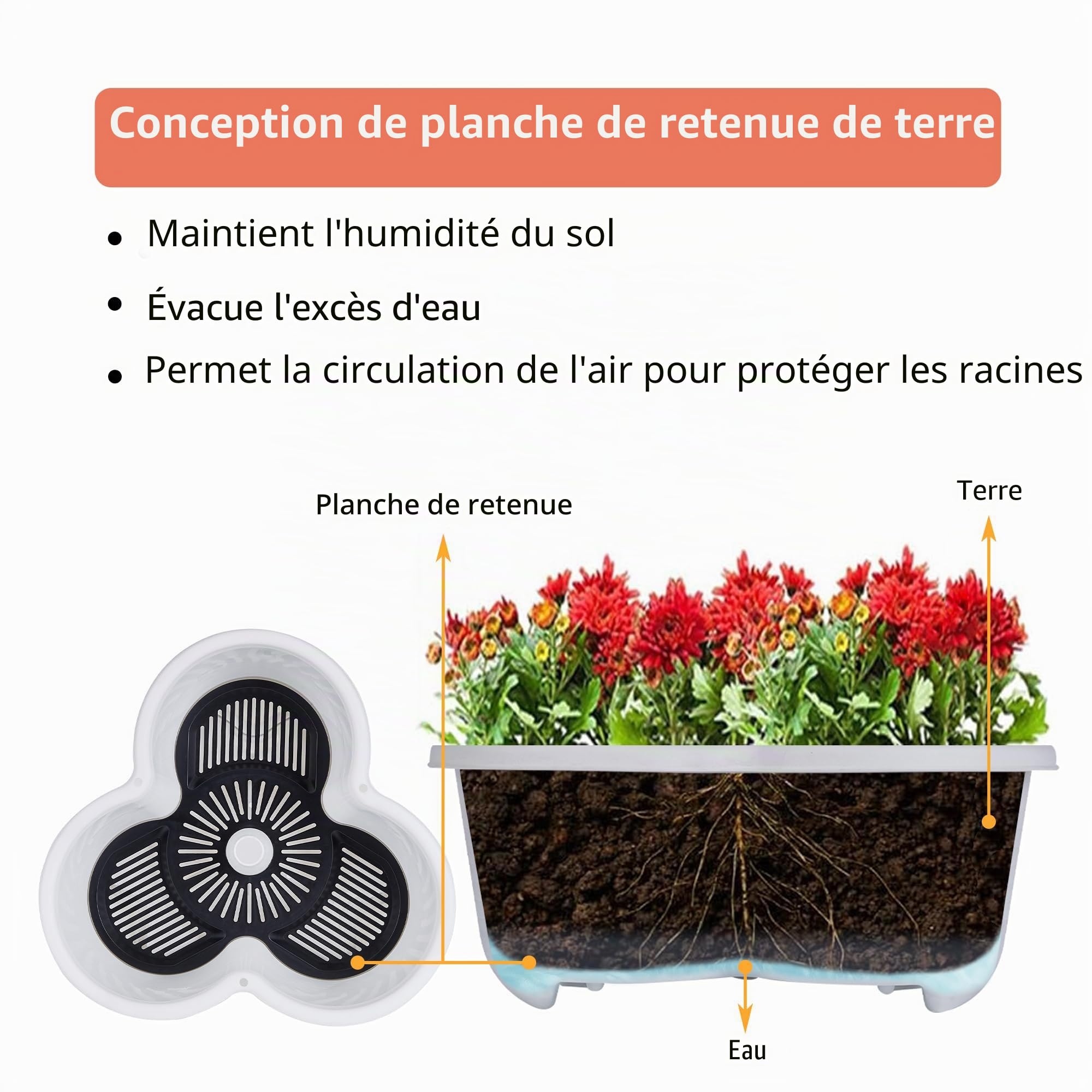VECELO Jardinière Verticale à 5 Niveaux et à roulettes, Pots de Fleurs empilables, arrosage Autonome, pour Fraises, Herbes aromatiques, Fleurs, légumes, Blanc
