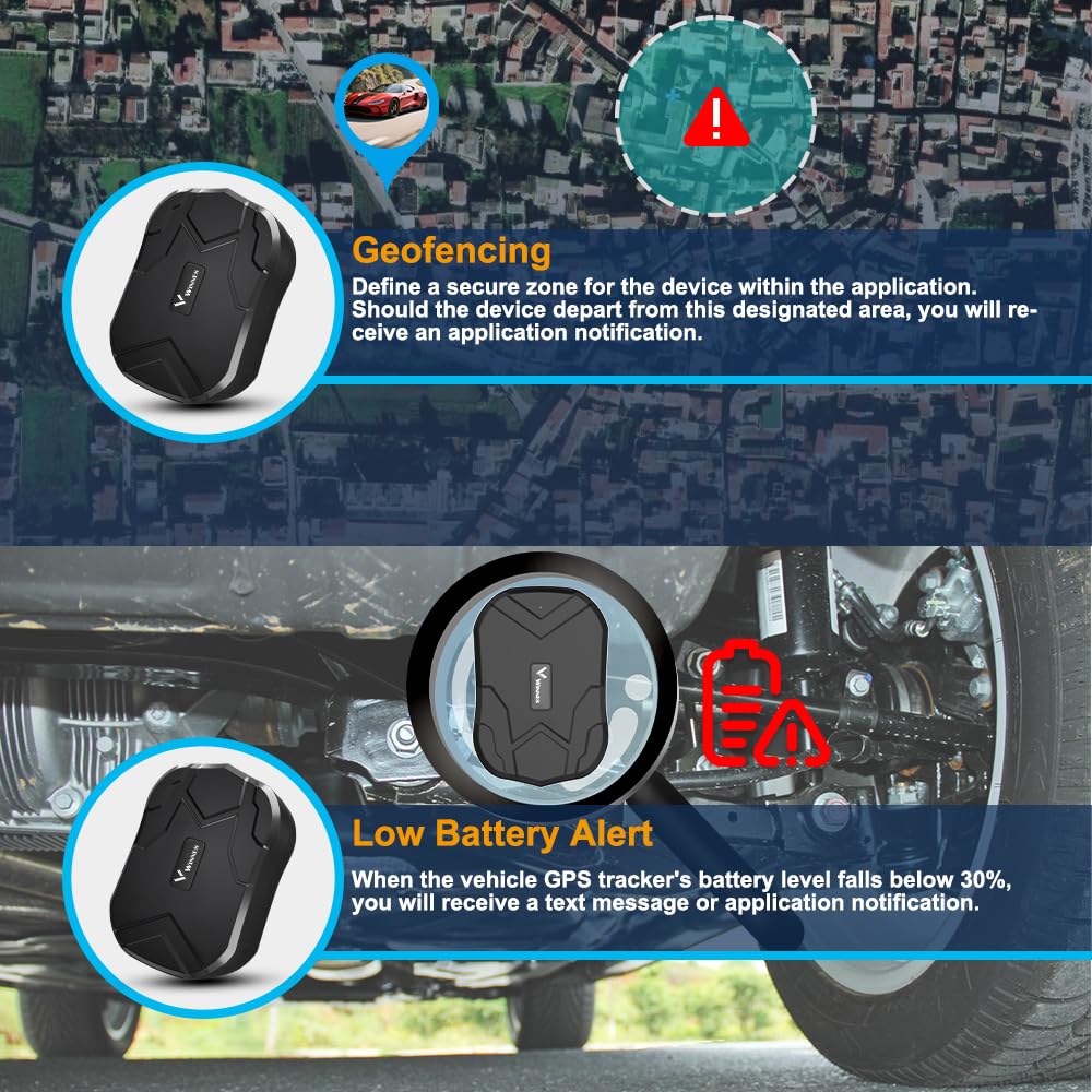 Winnes 4G GPS Tracker per Auto Localizzatore GPS con SIM Integrata Magnetico Batteria 20000mAh Impermeabile IP67 Anti-Furto,Geo-Fence,App Tracking in Tempo Reale,Basso Canone Mensile