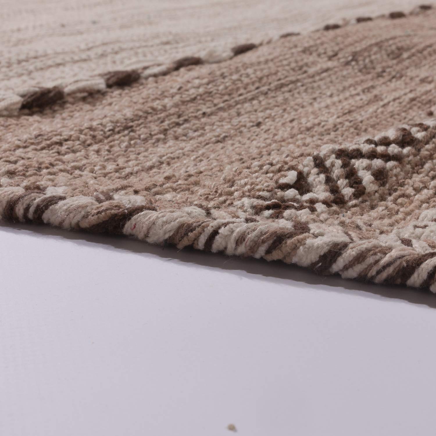 Paco Home Tapis De Créateur Tapis Tissé Kilim Tissé Main 100% Coton Moderne À Motifs Beige, Dimension:120x170 cm