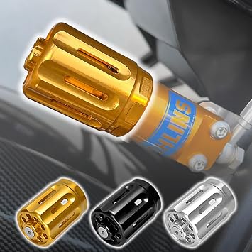 WOOGA Preload Grip Suspension with Rear Shock Absorber Preload Adjustment Knob Aluminum Cover Cap Compatible with Ohlins S36 S46 TTX36 STX46 (Gold)
