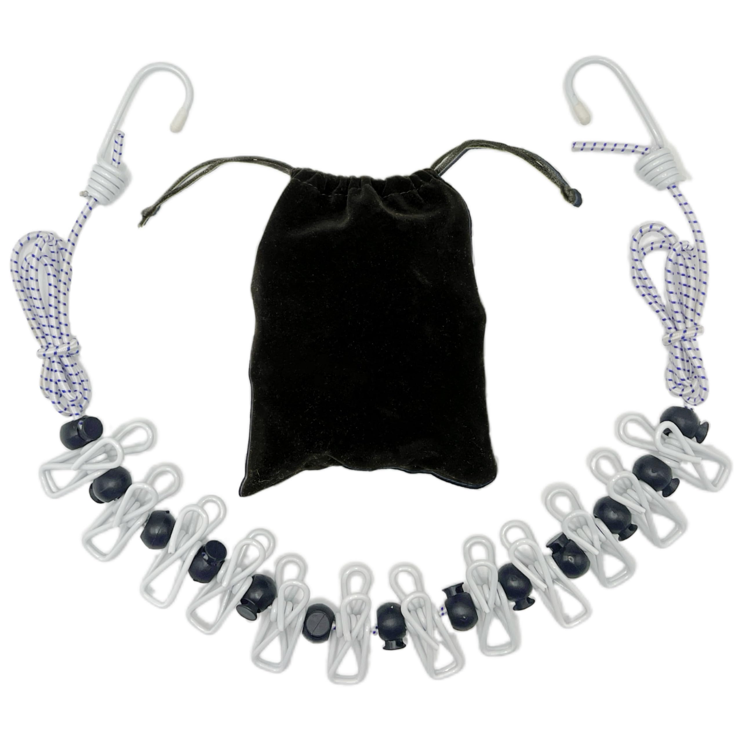 Travel Clothesline, Retractable & Portable, 12 Clips, for Indoor/Outdoor Drying