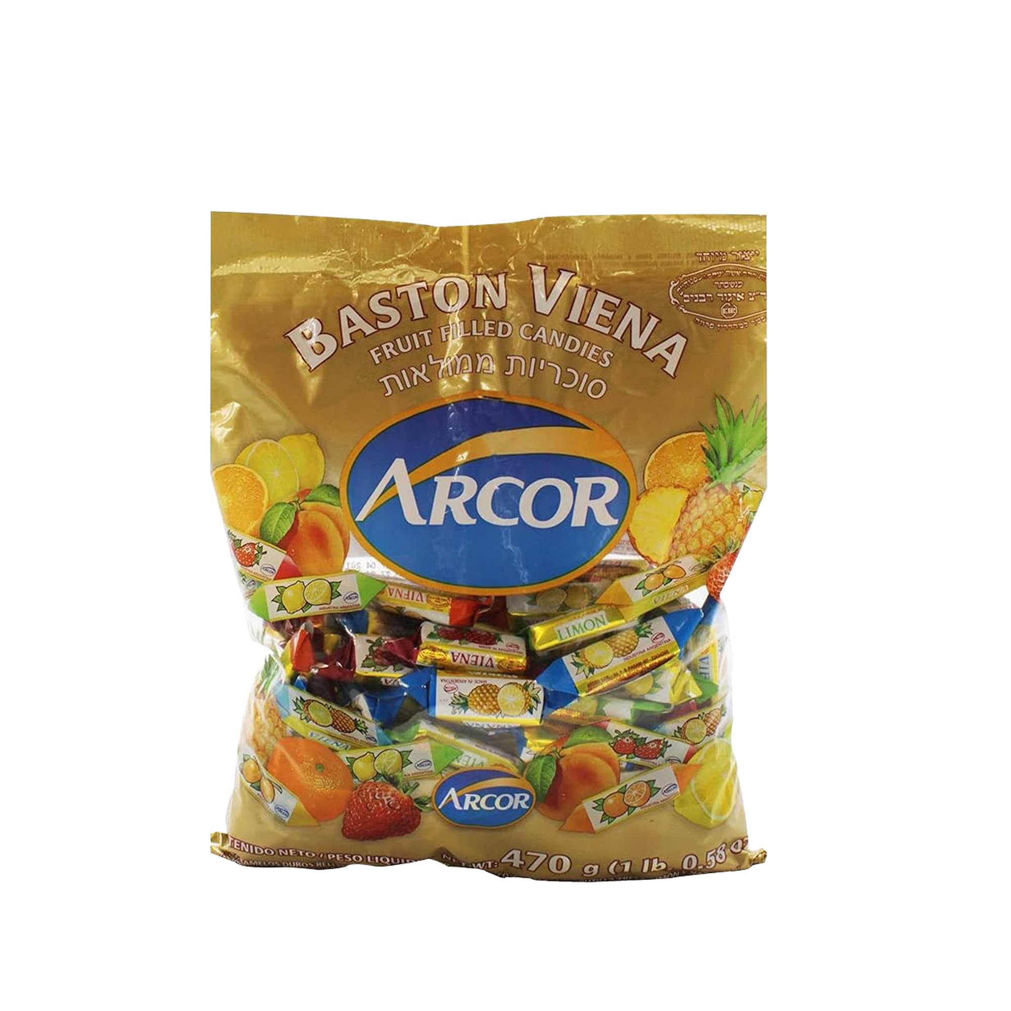 Arcor Fruit Filled Candy 470g, Chewy Sweets With a Fruity Centre. Assorted Flavours (470gm)