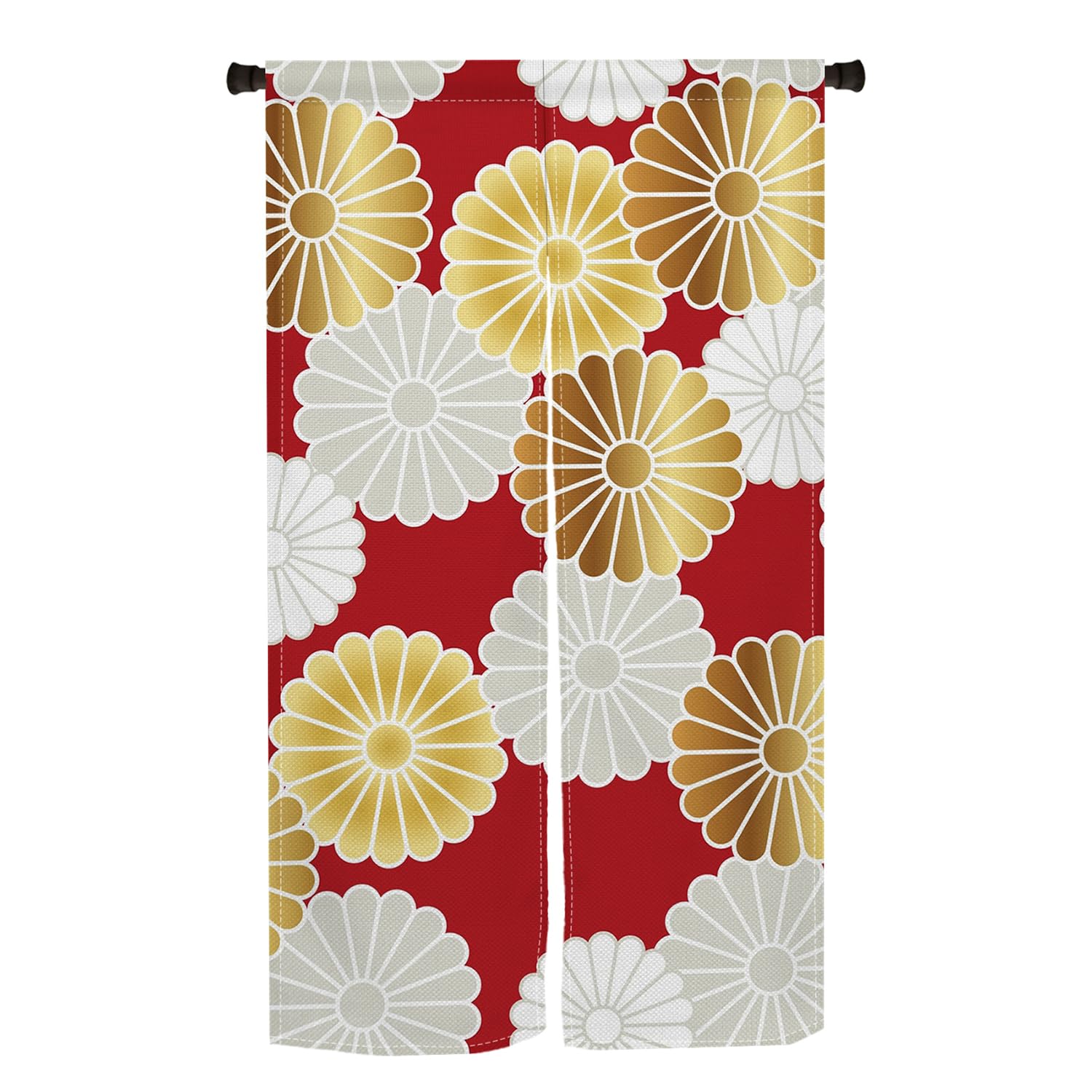 Amazon｜Qinunipoto のれん 和風 花柄 菊の花 暖簾 幅85×丈150cm