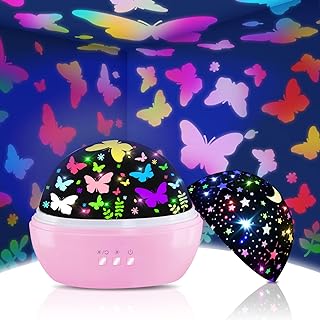Butterfly Decorations Toddler Toys for 3-8 Year Old Girls, 16 Colors Star Projector Butterfly Night Light, Butterflies Party Room Decor, Christmas Easter Birthday Kids Toys Gifts for Girls Age 5-12