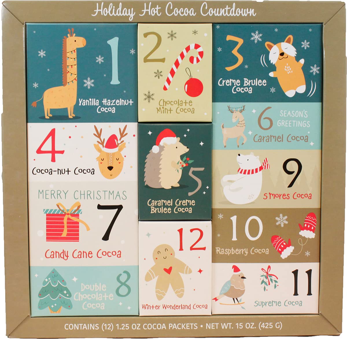 Amazon.com : Christmas Sampler Gift 12 Days of Cocoas (Hot Chocolate) Advent  Calendar Gourmet Gift Box Set Flavored Cocoa - Best Xmas Present For  Friends, Family, Corporate, Client, Coworkers, or Teachers (Cocoa) :