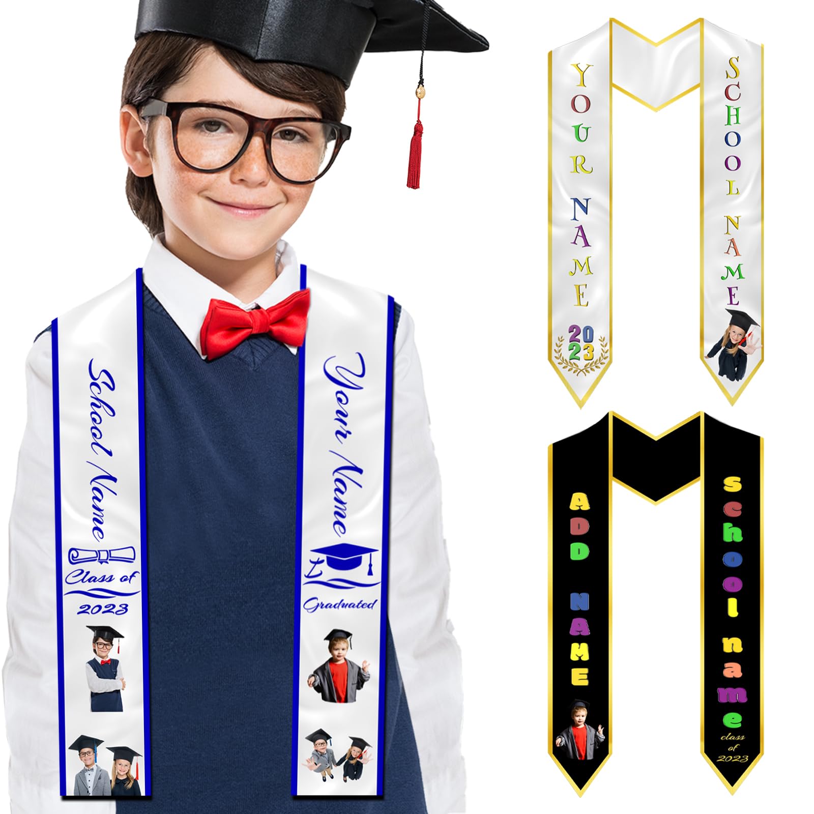 Aokizkdzsw Custom Preschool Graduation Stole, Customize kindergarten Stoles for graduation 2025, Kids Pre Graduate Decorations Sash