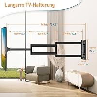 ELIVED EV3017 hosszú karos TV fali tartó 26-60 colos tévéhez, 749 mm nyújtható, max 35 kg 2