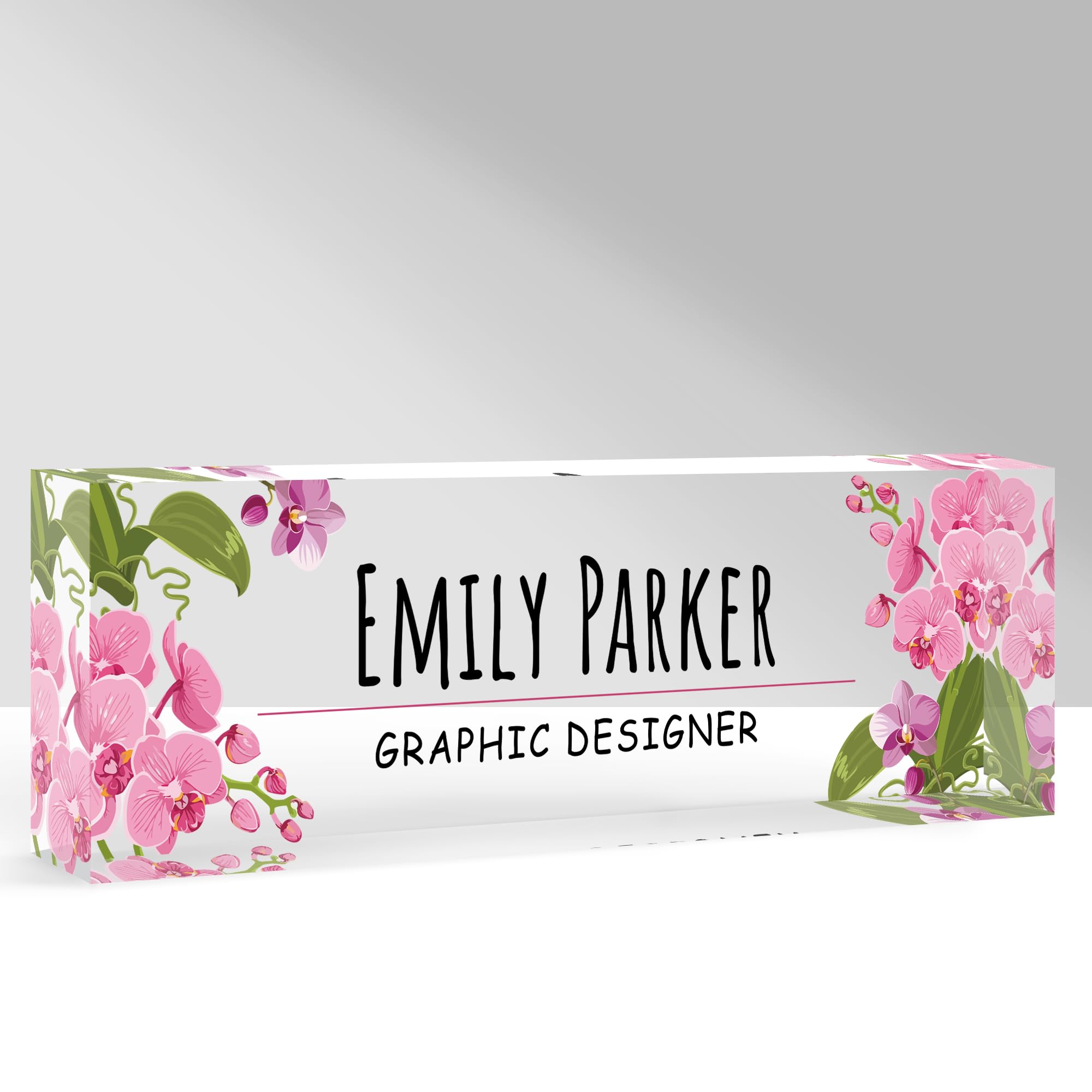 GifXify Custom Name Plate for Desk, Personalized Acrylic Office Name Sign with Name & Title, Elegant Desk Decor for Women Men, Employee Appreciation Gift