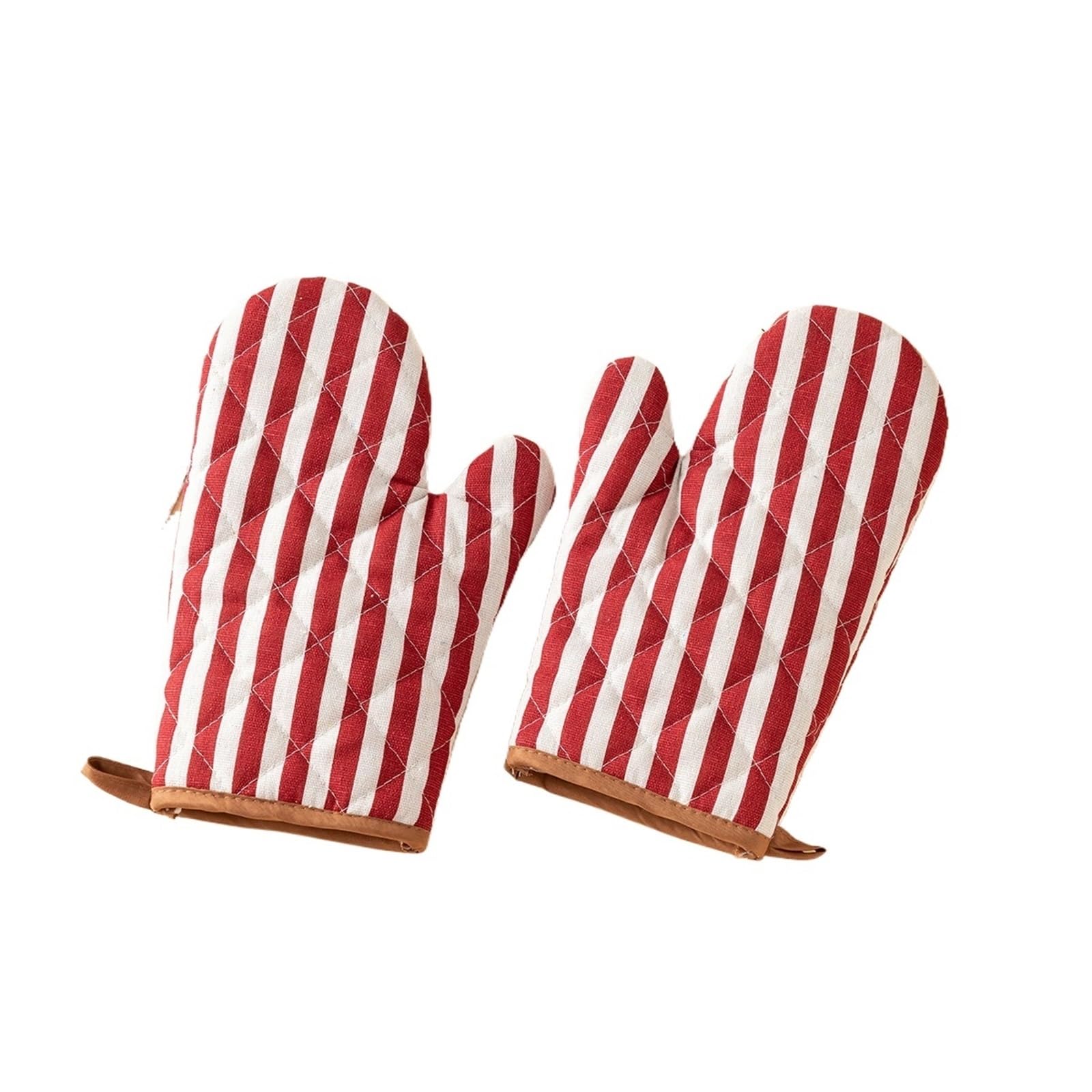 MRKU Baking Mitts Cooking oven gloves Heat Resistant,2pcs Multicolor Lattice Home Kitchen Microwave Supplies