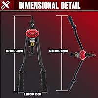 Vista 6 de GDLIN Herramienta de tuerca de remache de 16 pulgadas, kit de tuerca de remache con 12 mandriles métricos/SAE, kit surtido de 176 tuercas