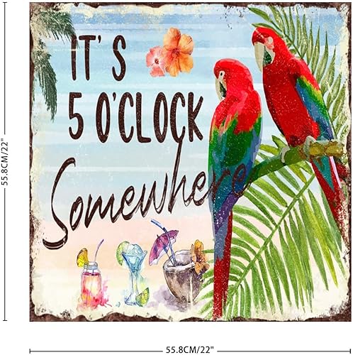Miniatura 5 de Murales artísticos motivacionales de verano con texto en inglés "It's 5 O'Clock Somewhere" ("It's 5 O'Clock Somewhere"), calcomanías de vinilo para