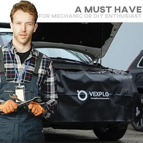 Miniatura 6 de Vexplo Fundas magnéticas para guardabarros automotrices para mecánicos, 3 protectores de guardabarros de doble capa con ganchos e imanes fuertes