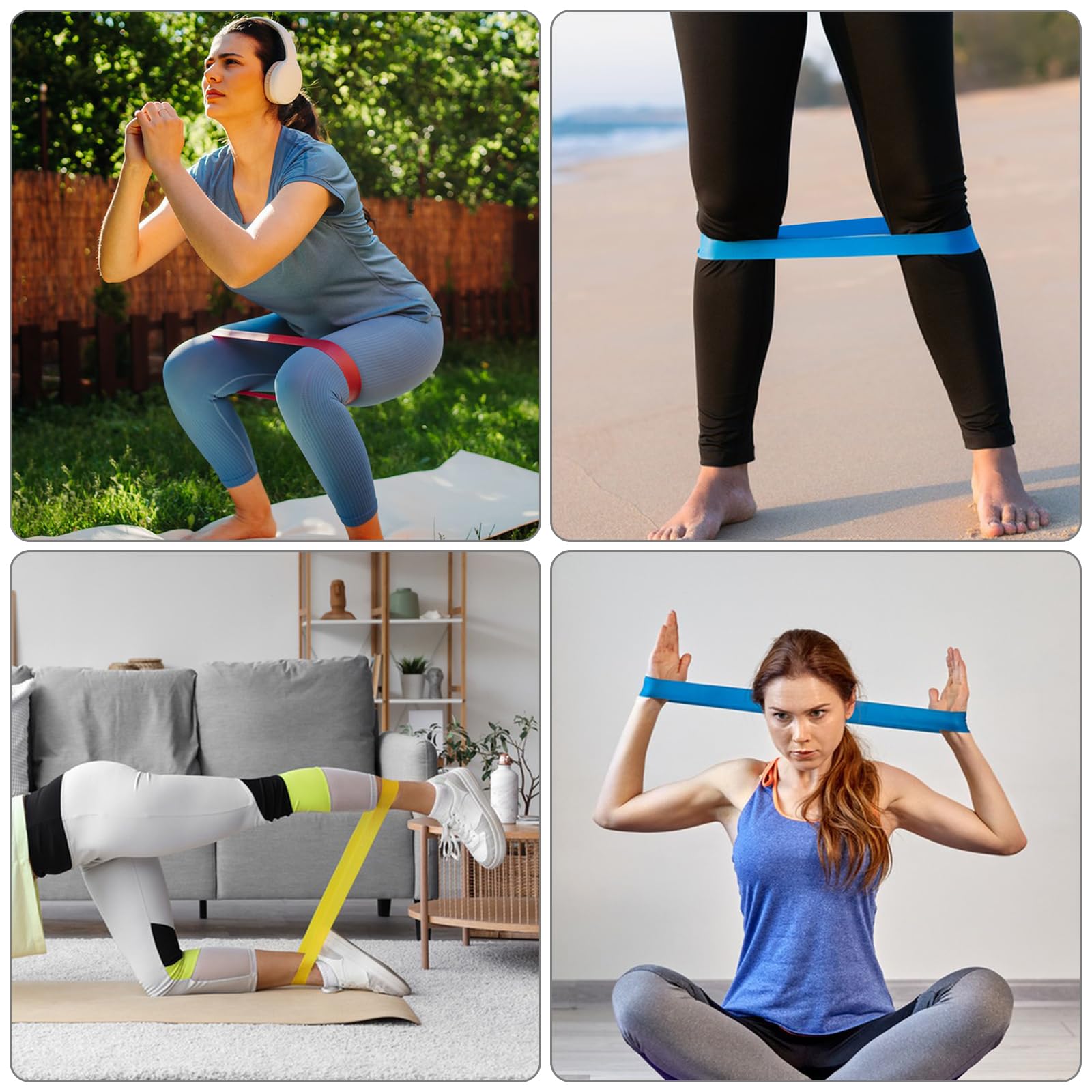 Lot De 10 Bandes De Résistance Extra Lourdes – Mini Bandes En Latex Pour L'entraînement, Les Fessiers, Les Jambes Et La Physiothérapie – Bandes