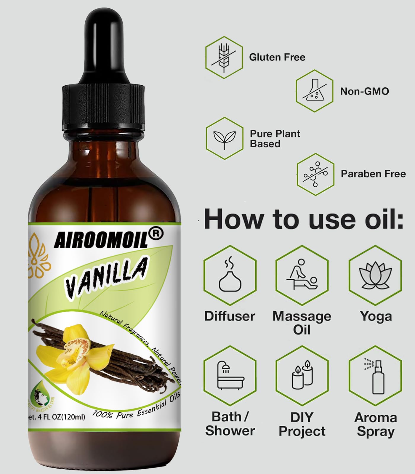 Olio Essenziale Di Vaniglia, Olio Profumato Caldo E Dolce, Olio per Diffusori Di Profumo, Olio per La Fragranzia 120ml