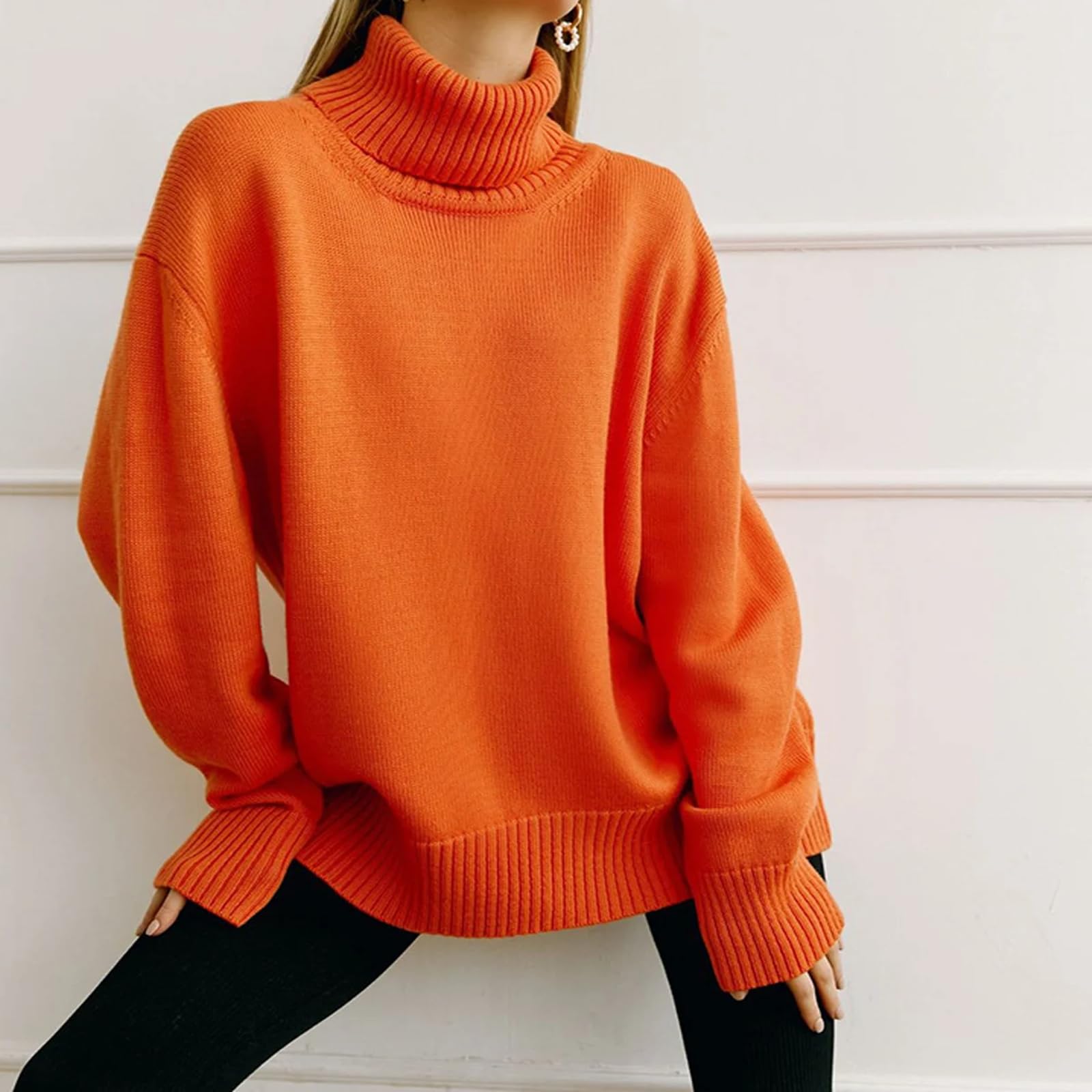 TEidea Maglione Donna Versatile Autunno E Inverno Maglioni da Donna in Terapiano Maglione da Donna, Panoratura Casual Calda