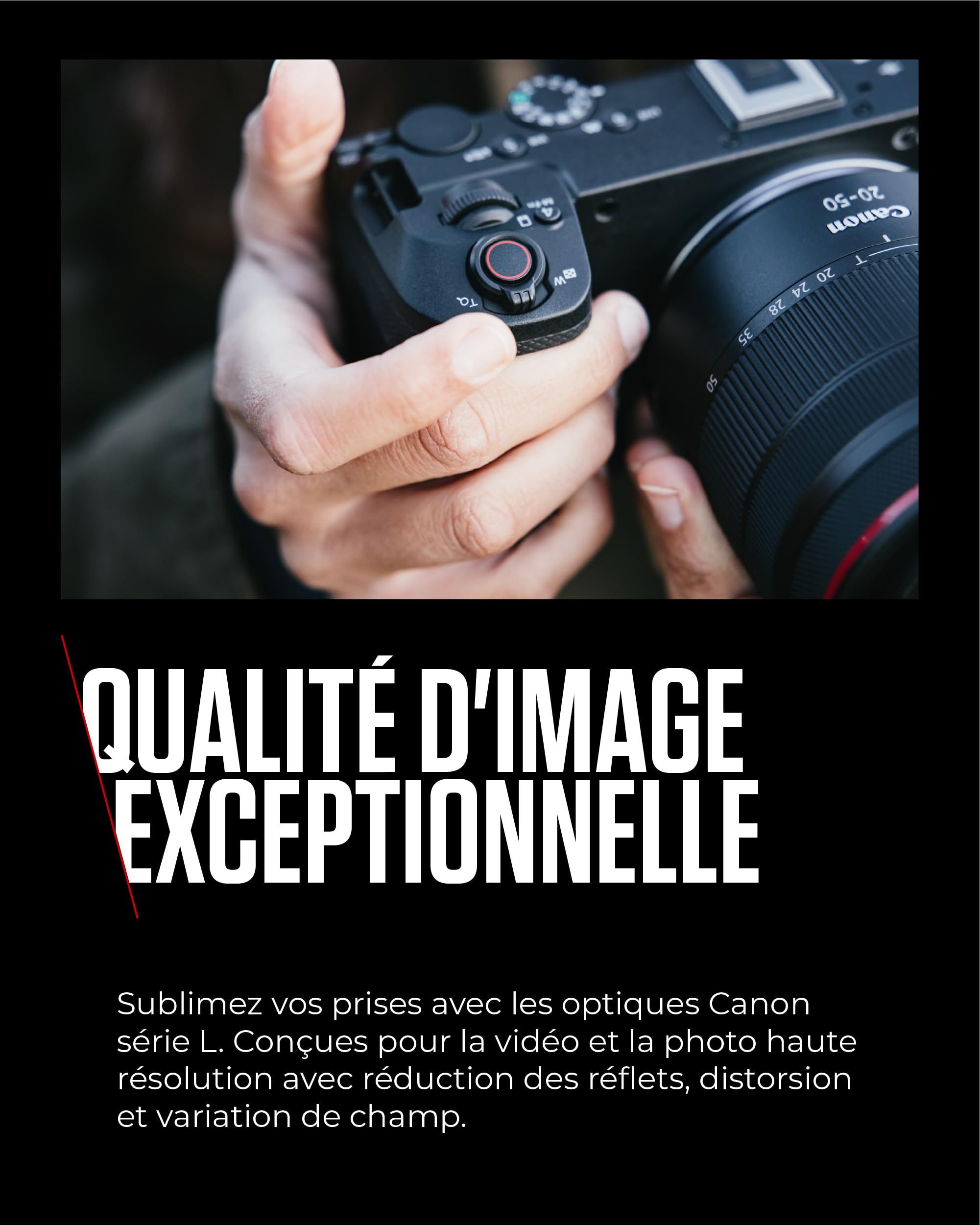 Objectif Canon RF 20-50mm F4L is USM PZ | Zoom Motorisé pour Vidéo et Photographie | Stabilisateur Optique, Ouverture f/4 Constante | Création Contenu, Vlogging, Voyage