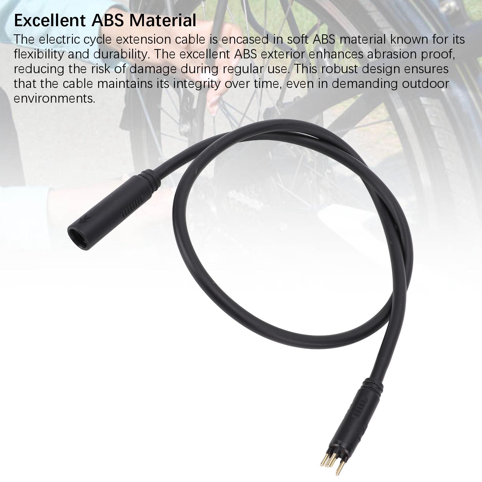 E Bike Motor Verlängerungskabel 60cm, 6 Pin Radnabenmotor Kabel mit Regenfestem ABS Stecker, Elektrofahrrad Kabel für Hinterradmotor Nabenmotor Reparatur Ersatz
