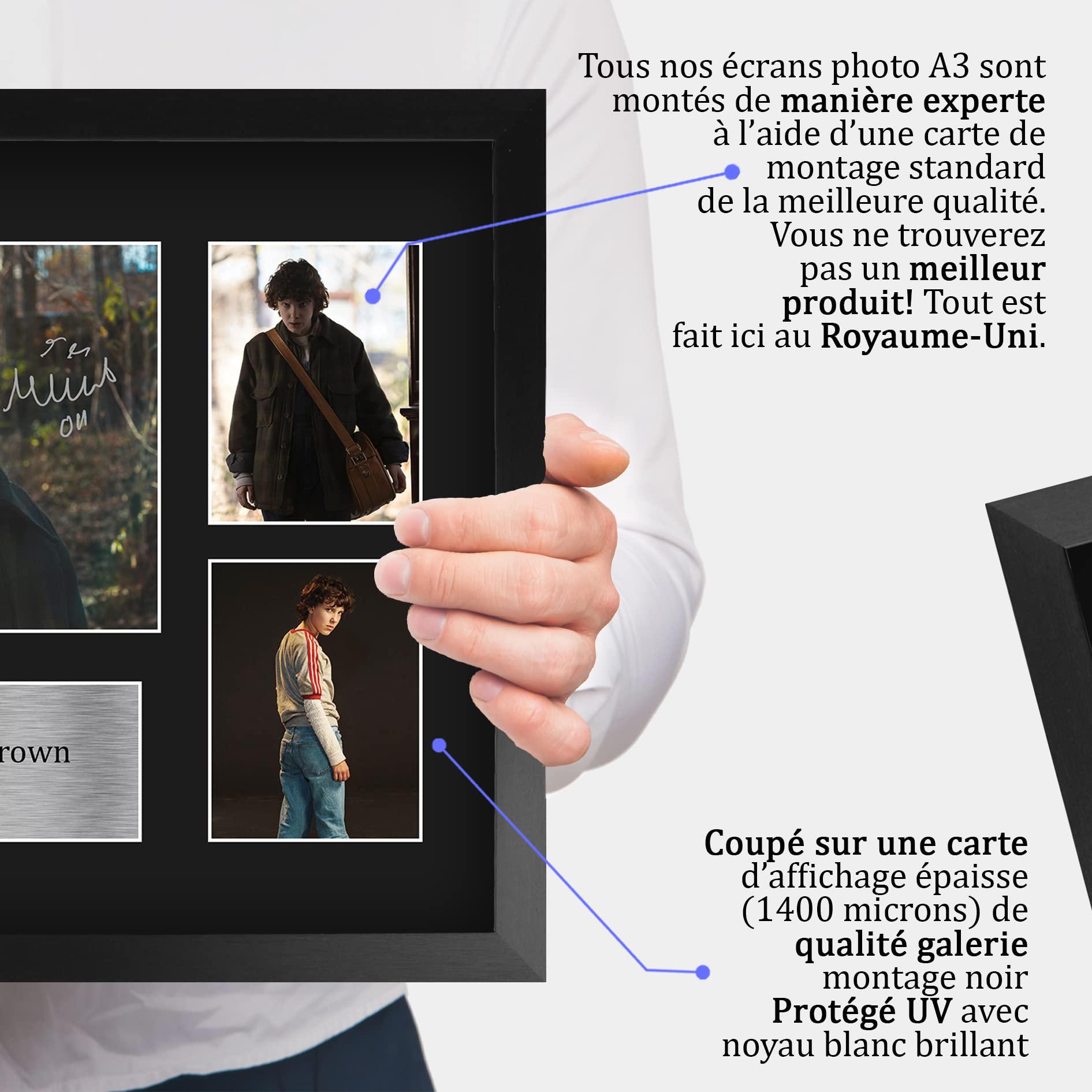 HWC Trading Millie Bobby Brown Strange Hawkins Thing Eleven Cadeaux Imprimé Signé Autographe Présentation Photo Montage Affichage pour les fans d’émissions de télévision - A3 Encadré