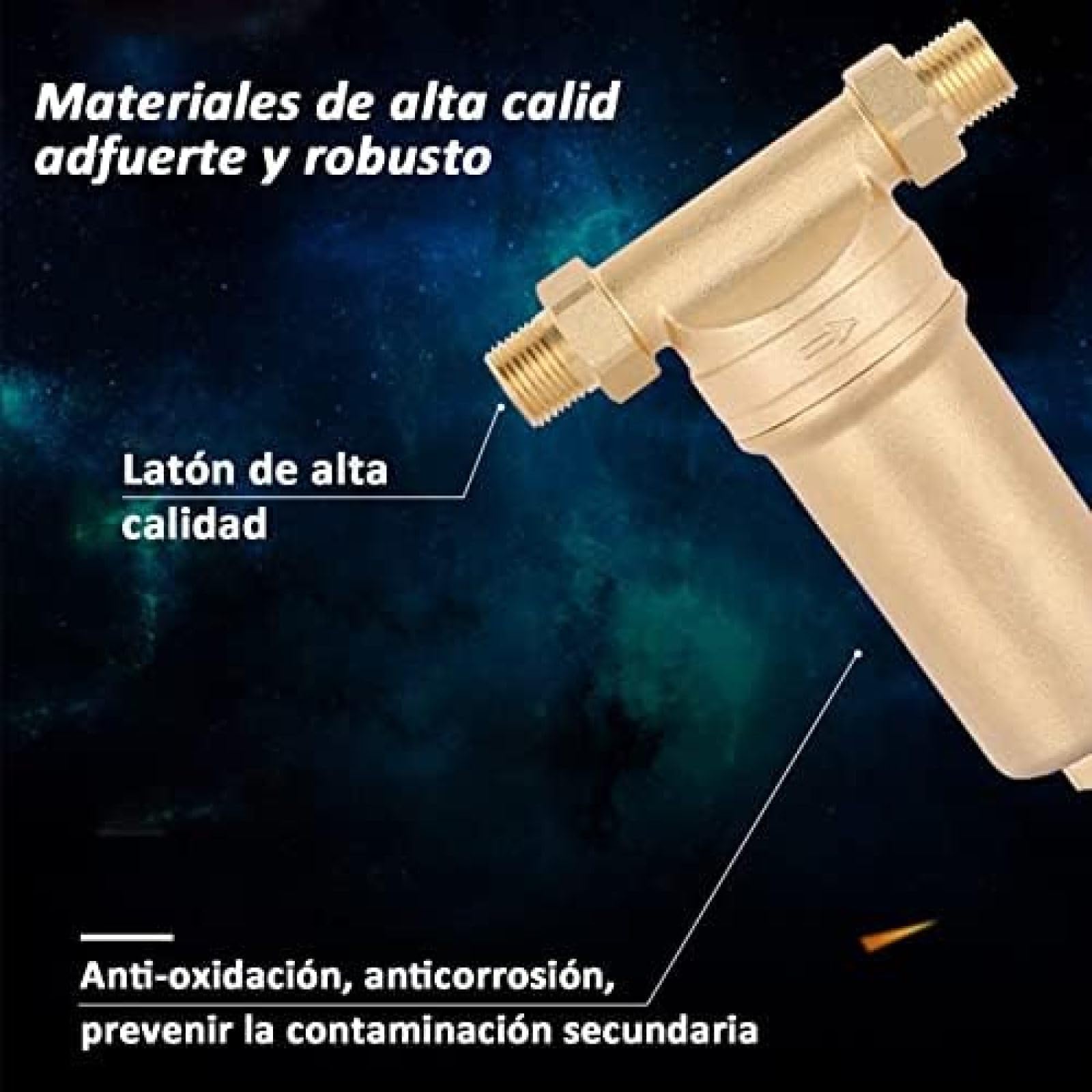 Préfiltre à eau en acier inoxydable pour tuyau d'eau de puits, système de filtre à eau chaude de 40 microns pour purification de toute la maison