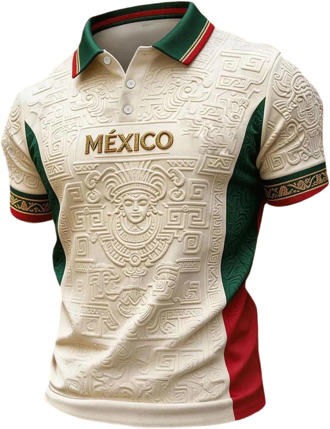 Mexico Jersey for Men 2026 Soccer Jersey Retro Inspired Graphic Soccer Polo Shirt Cultural Pattern Design
