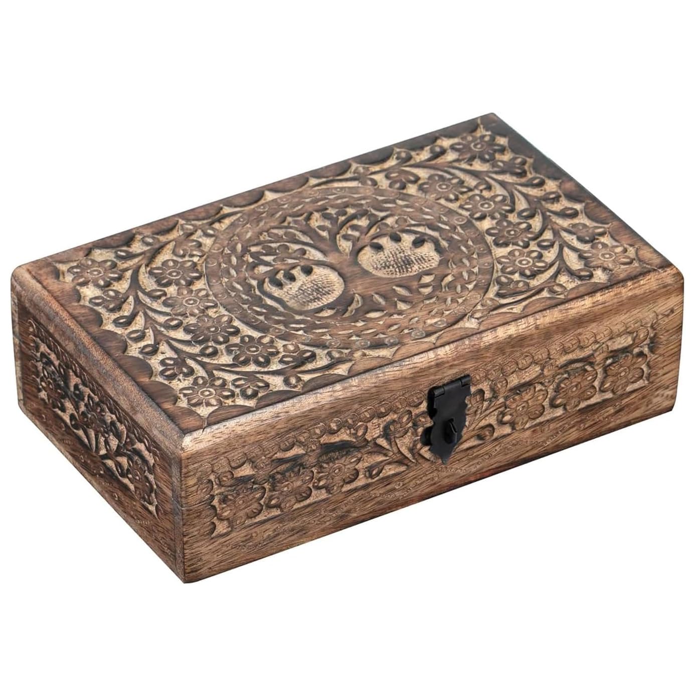 ZYNTIX Wooden Jewelery Box Decorative Box with Life of Tree Carving - Antique Design for Sister Birthday Gifts, Jewelry Organizer Gifts For Women
