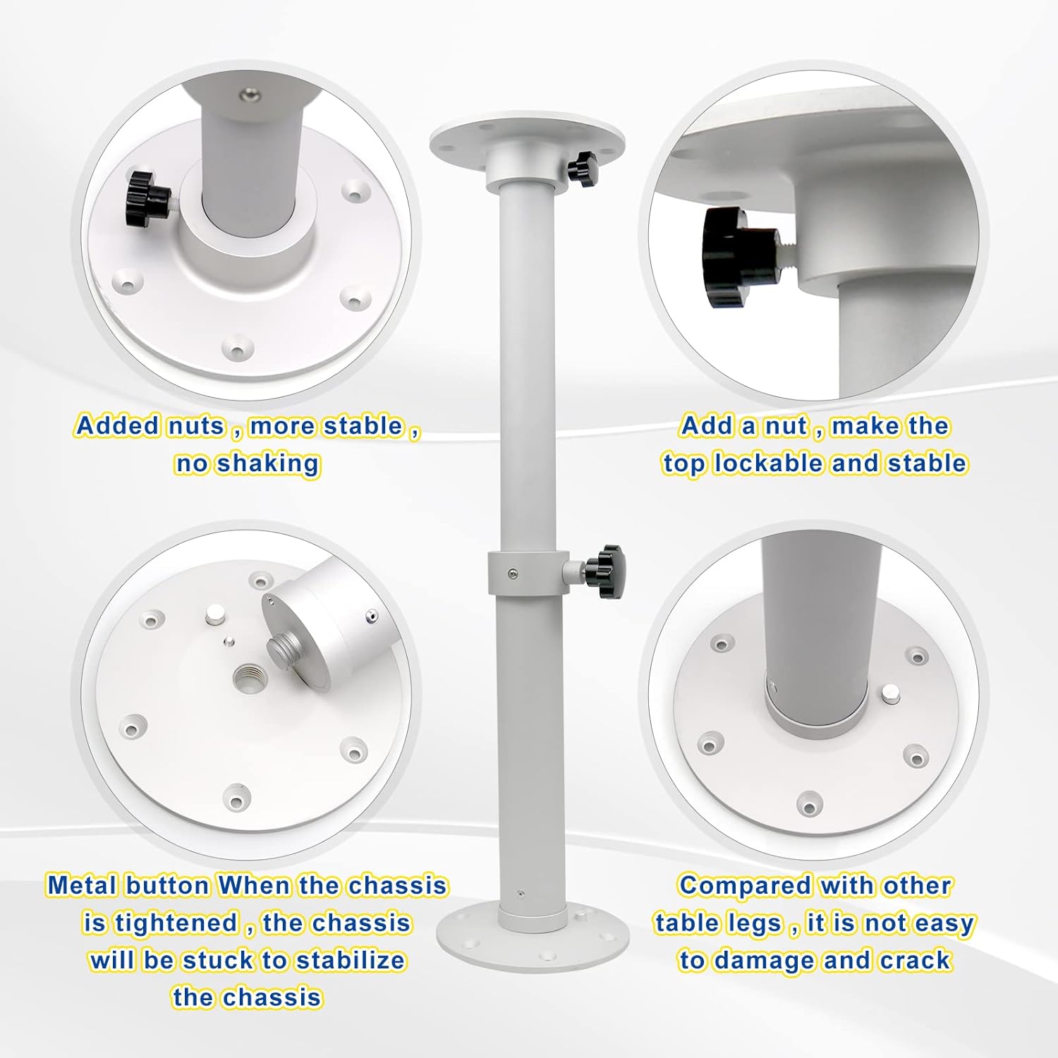Sporacingrts Adjustable Table Pedestal Detachable Table Base Stand Leg Base Mount Kit Compatible with Boat Yacht RV Motorhome Caravan