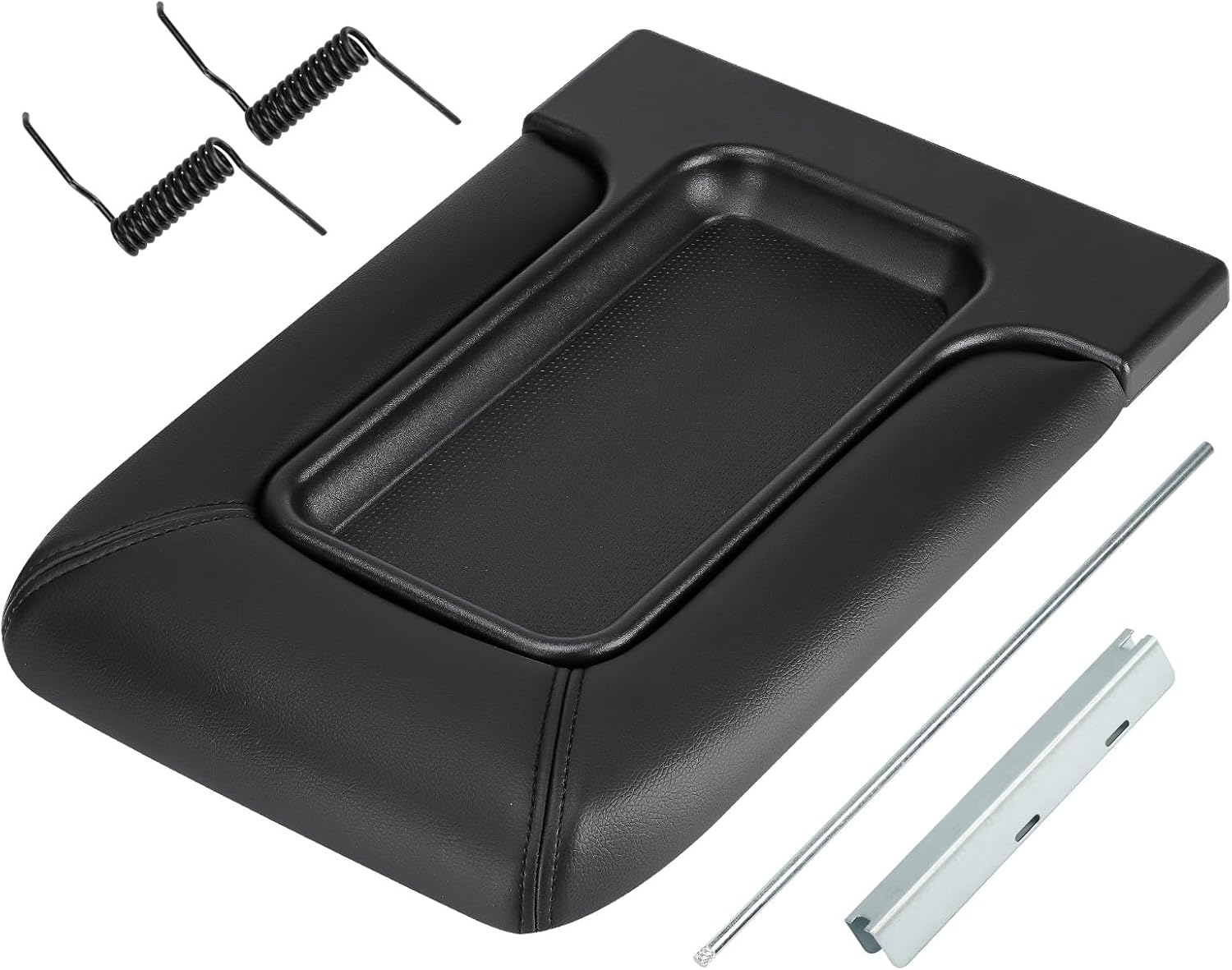 Center Console Lid Replacement Kit Fit for GMC Yukon (XL) Sierra & for Chevrolet Silverado 2001-2006 (Classic 2007), Avalanche 2002-2006, for Cadillac Escalade Pickup Truck 2002-2003 (Black)