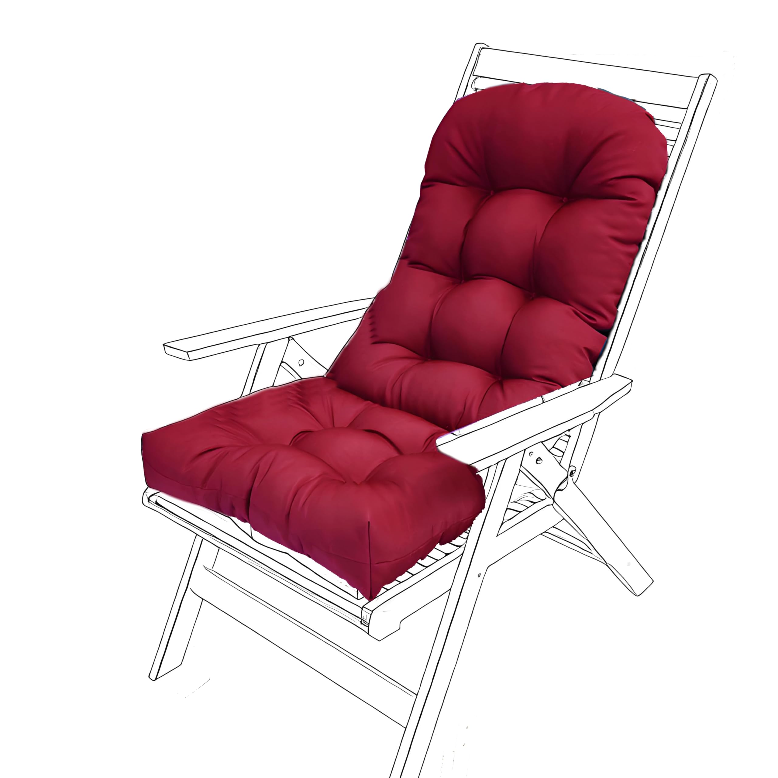 JhLwARes Rocking Chair Cushion,High Back Outdoor Chair Cushions with Ties Waterproof Garden Patio Furniture Cushions Replacement 4" Thickened Dining/Kitchen/Office Chair Seat Pads