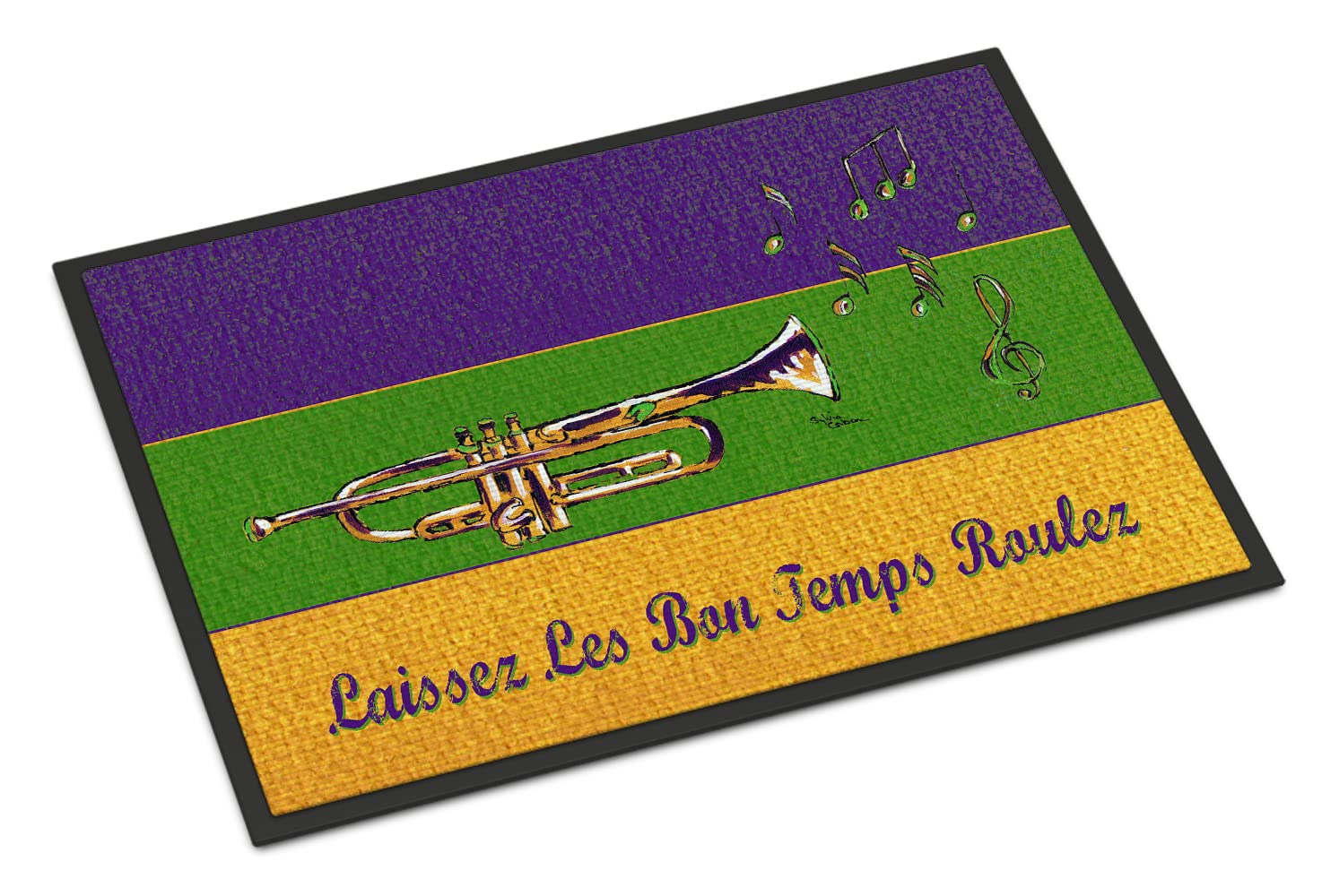 Caroline's Treasures 8382JMAT Mardi Gras Doormat 24x36 Front Door Mat Indoor Outdoor Rugs for Entryway, Non Slip Washable Low Pile, 24H X 36W