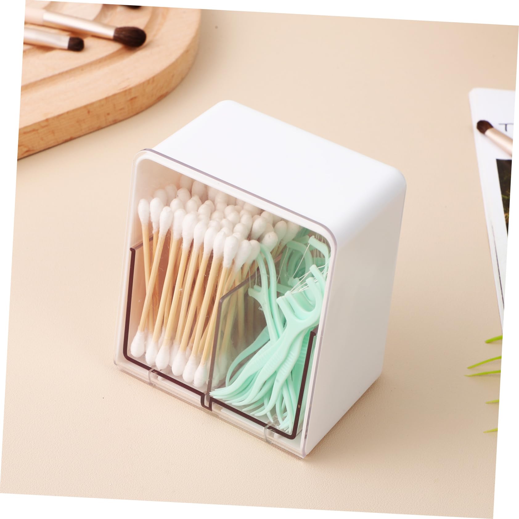 Alipis 3 Piezas Caja De Hisopos De Algodón Rondas De Algodón Bastoncillos De para Bebés Bolas De Gigantes Almohadillas Dispensador Soporte De El Plastico