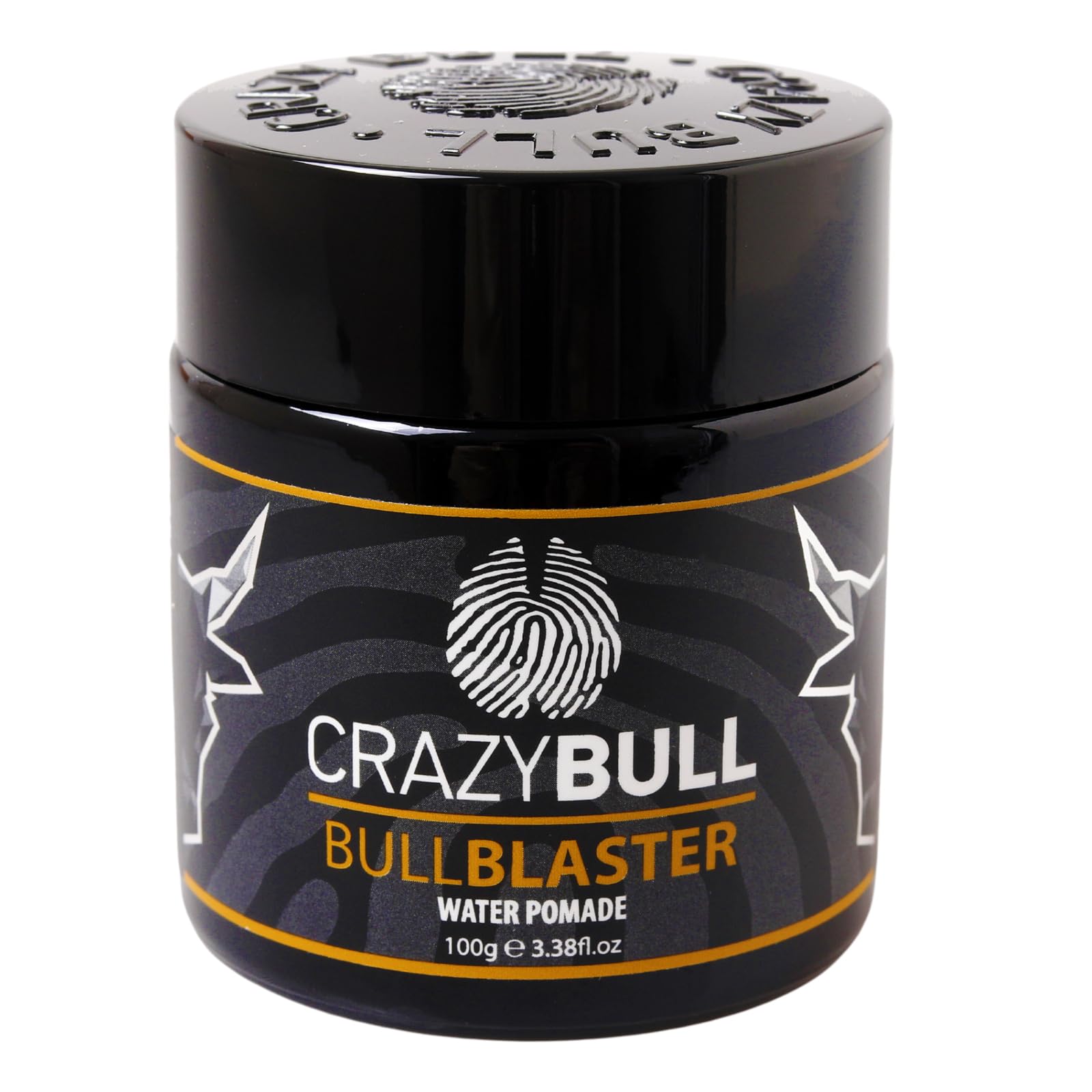 Crazy Bull Pomade - Vegan & Water Based Strong Hold Hair Styler with High Shine Finish - Styling Product with Artificial Beeswax for Thickening, Volumising, & Defining Hair - Light Cologne Scent