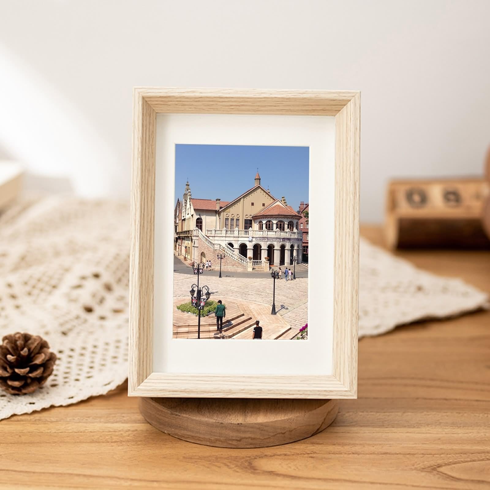 Marcos de fotos de 8 x 10 pulgadas, modernos marcos de fotos rectangulares de roble vertical para decoración de dormitorio de tablero DM