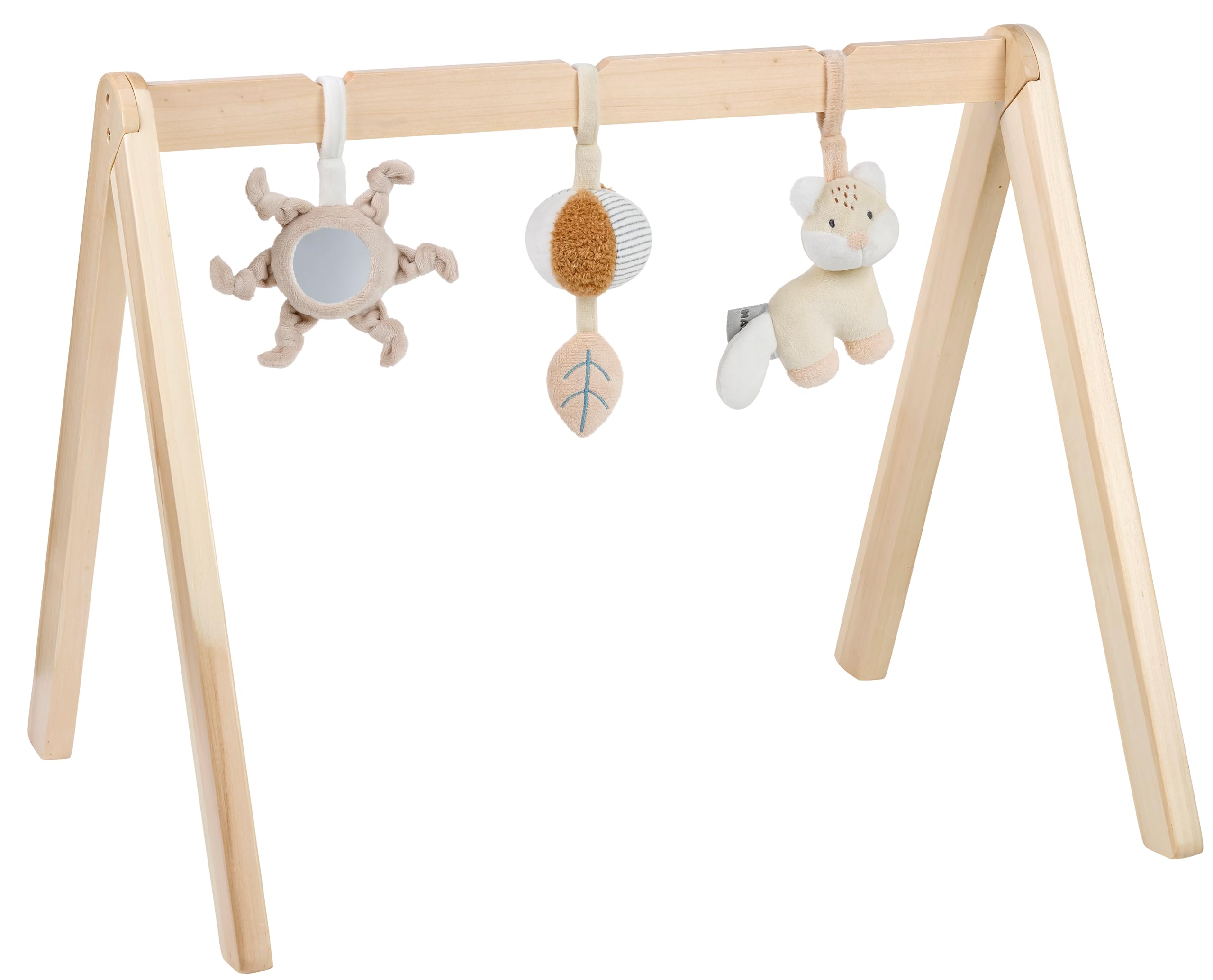 Nattou Holzbogen, Mit Spielzeug und zahlreichen Aktivitäten, Fuchs, 59,5 cm, Flo, Oli & Ernest, Flo Beige