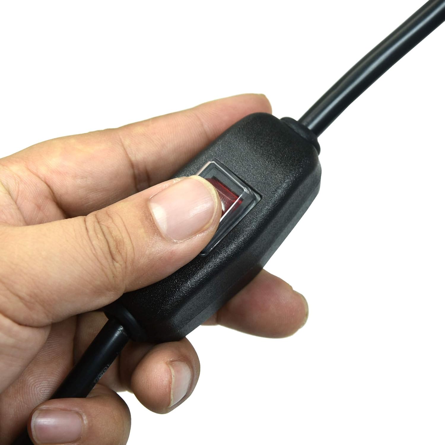 FILSHU 6ft 18 Gauge 3 Prong AC Power Cord Cable with on Off Switch, Pigtail (Open End Wiring), NEMA 5-15 Plug US SJTW 18AWG (10A) 6FT Black image 6 of 6 B08BRF11T7