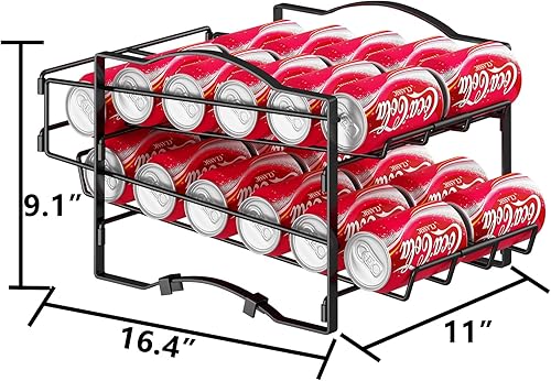 Miniatura 8 de GILLAS Paquete de 1 organizador de latas de soda, estante grande para despensa, dispensador de almacenamiento de bebidas apilables para