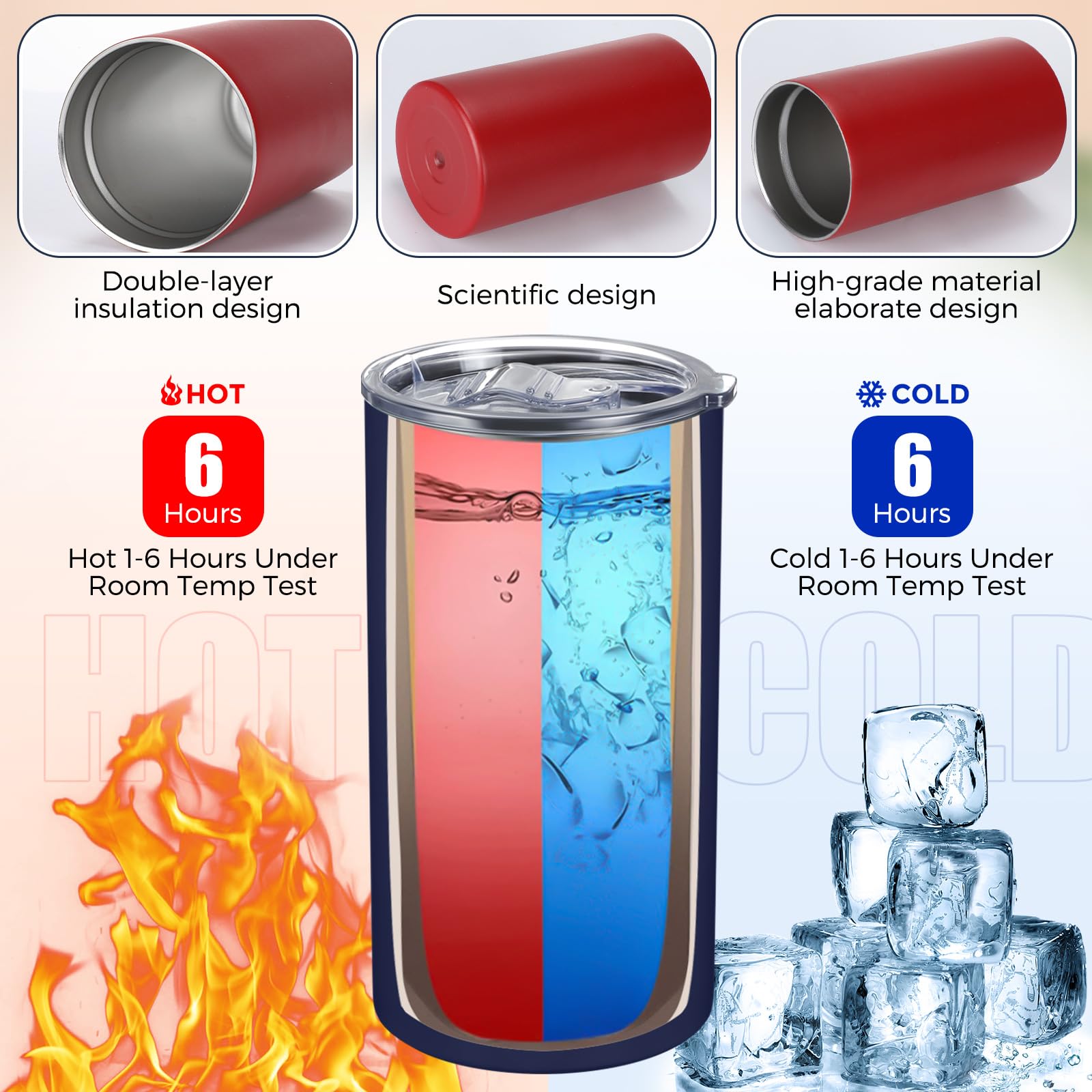 50 vasos de acero inoxidable de 20 onzas a granel con tapas, taza de viaje aislada al vacío, taza de café con recubrimiento en polvo, taza de café delgada de acero inoxidable para café, bebidas,