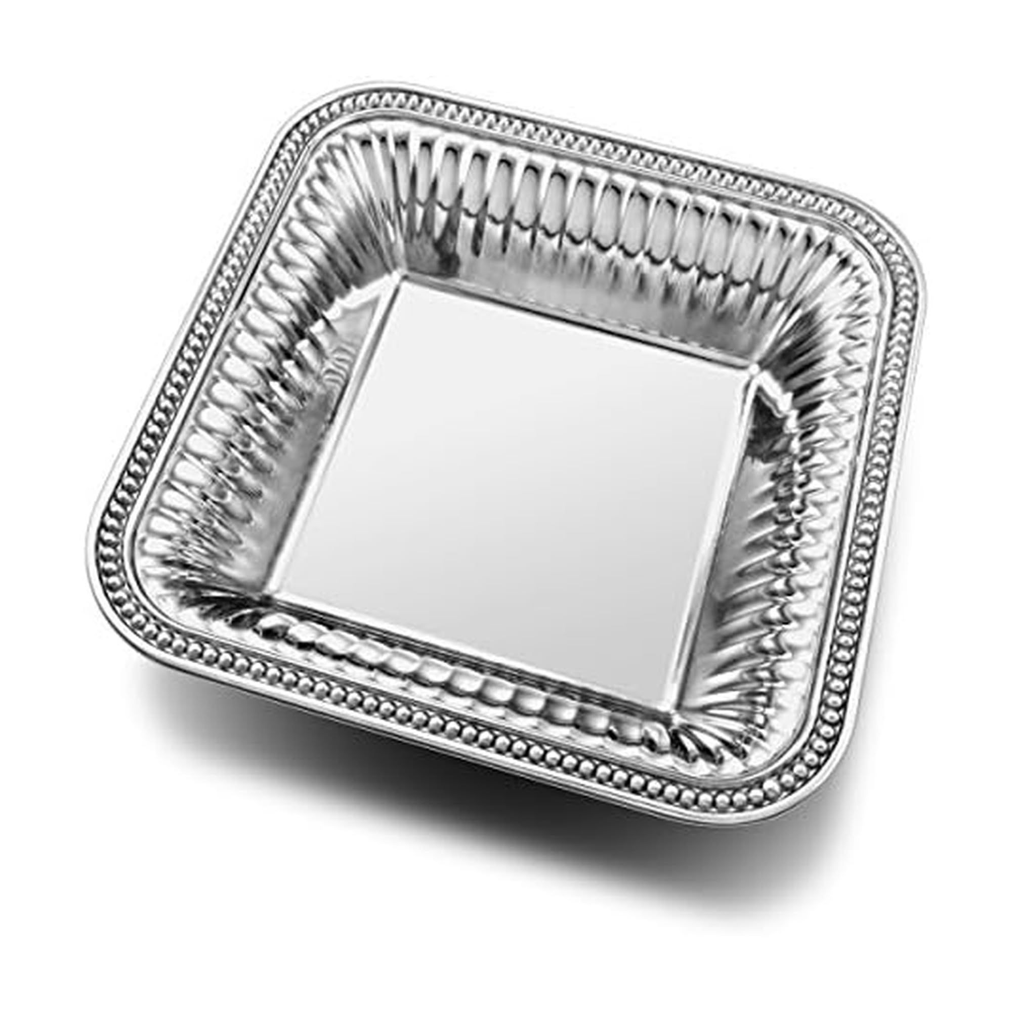 Wilton Armetale Flutes and Pearls Medium Square Serving Bowl, 12-Inch