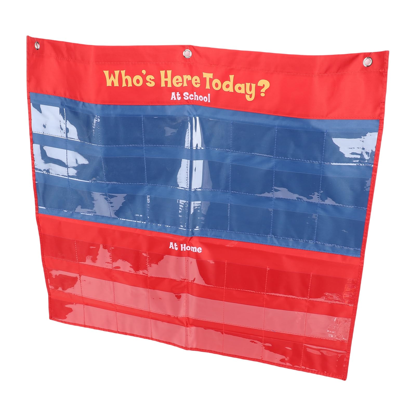 Naroote Tableau de Présence de Poche en Classe, 48 Pochettes Transparentes pour Cartes de Visite, Organisateur de Connexion en Tissu Polyester PVC avec Poches Transparentes, Idéal pour les Enseignants