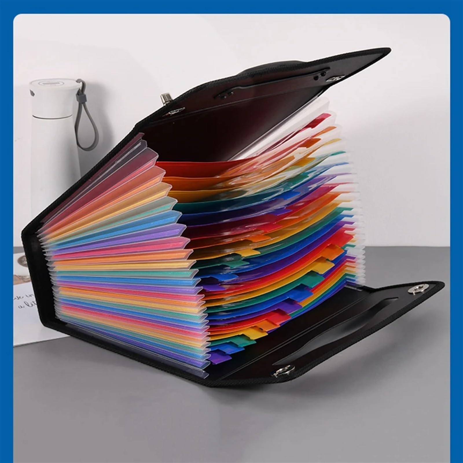Porta Documenti Espandibile Cartella di file espandibile con 24 tasche Organizzatore di file a fisarmonica, organizer for ricevute di documenti in carta di plastica for affari, ufficio