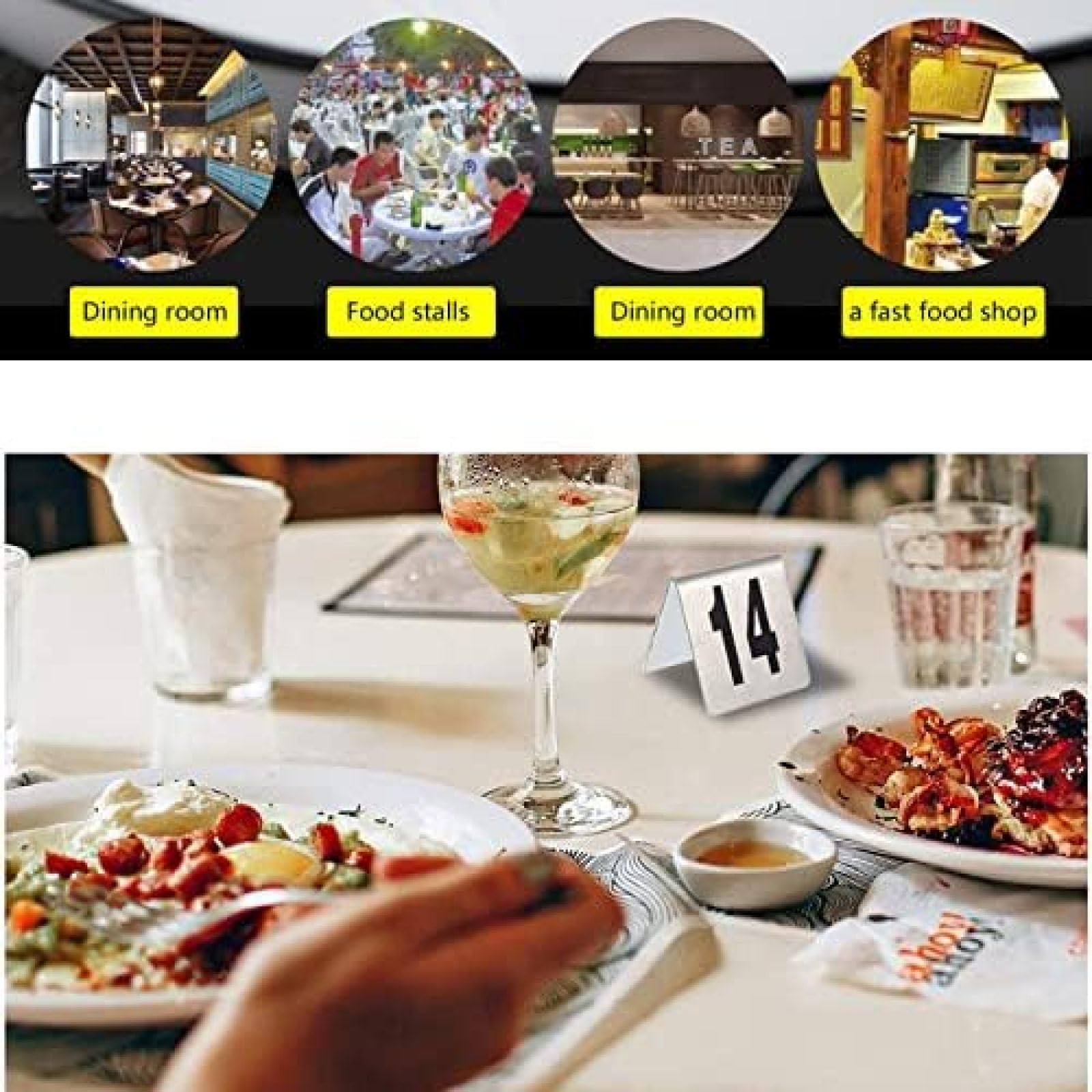 Números De Mesa De Doble Cara 1-50 1-100 Tarjetas De Lugar De Mesa Portatarjetas De Lugar, Fácil De Leer, Fuerte, Duradero, Para Comedor De Cocina, Banquetes De Boda, Carteles De Mesa De Restauran