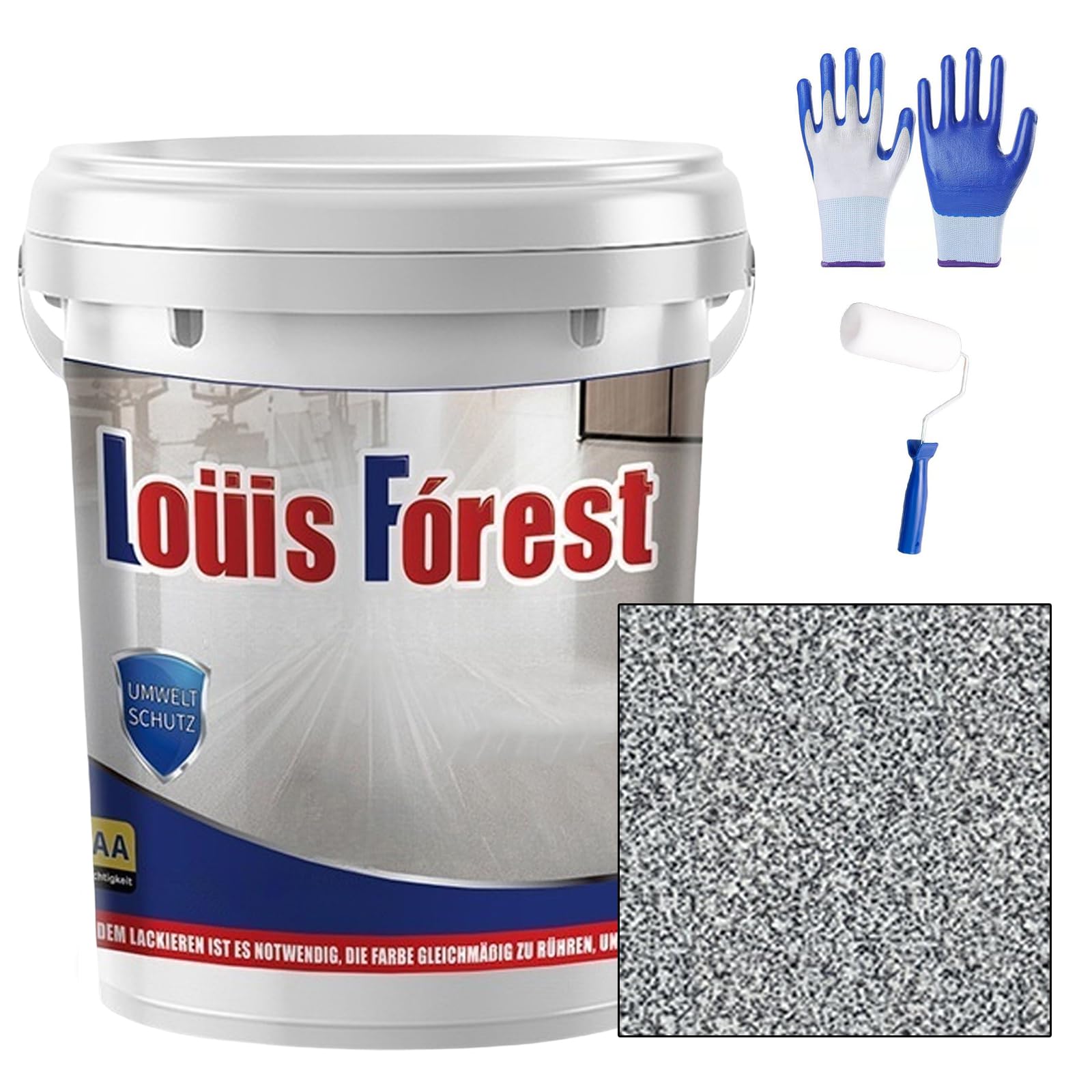 Ravionelle 2026 Upgrade Epoxy Colored Sand Floor Paint, Marble Effect Coating, Non-Slip & Wear-Resistant, Garage, Basement, Concrete & Wood Floors (gray-2,70oz/2kg)