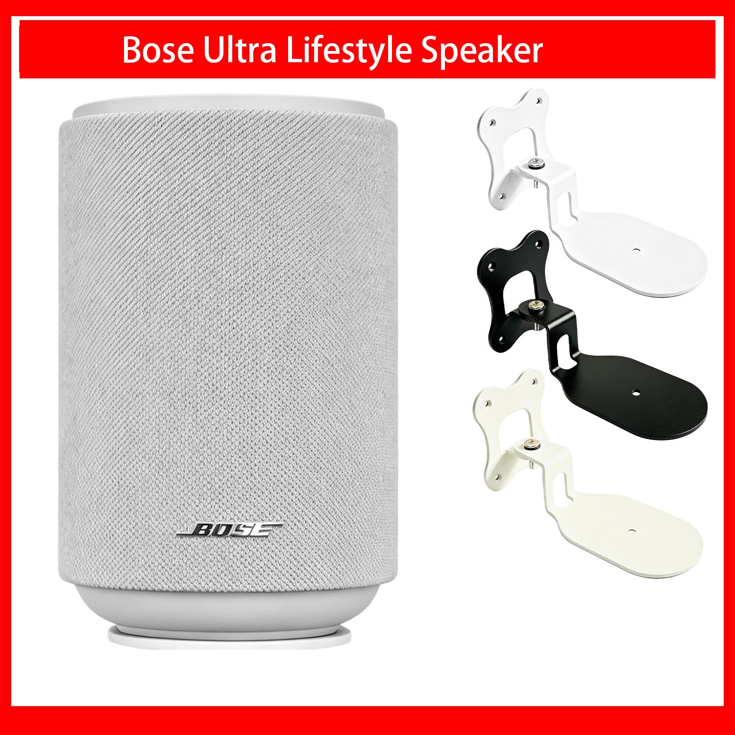 Supporto compatibile con Bose Lifestyle Ultra, supporto da parete Bose Lifestyle Ultra, supporto in metallo, accessori (bianco), 2 pezzi