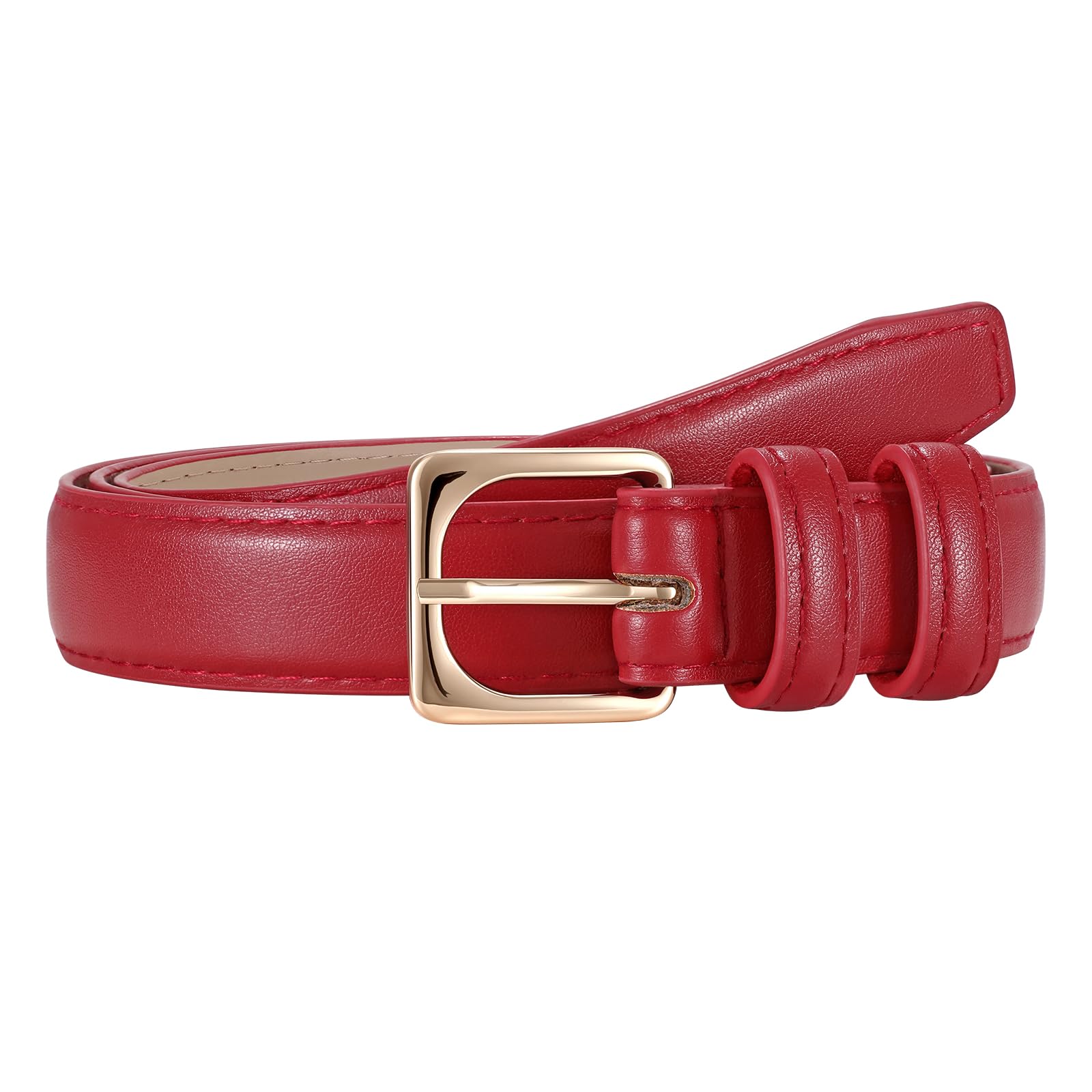 JASGOOD Women Leather Belt Fashion Ladies Leather Waist Belt for Pants Jeans Dress with Gold Buckle