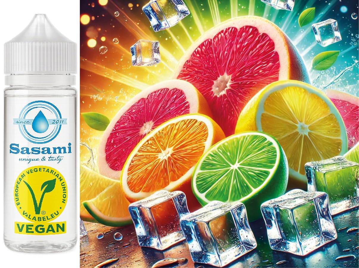 Citrus Avalanche – cytryna, limonka i grejpfrut Ice aromat koncentrat – Wegański – Sasami – 100ml
