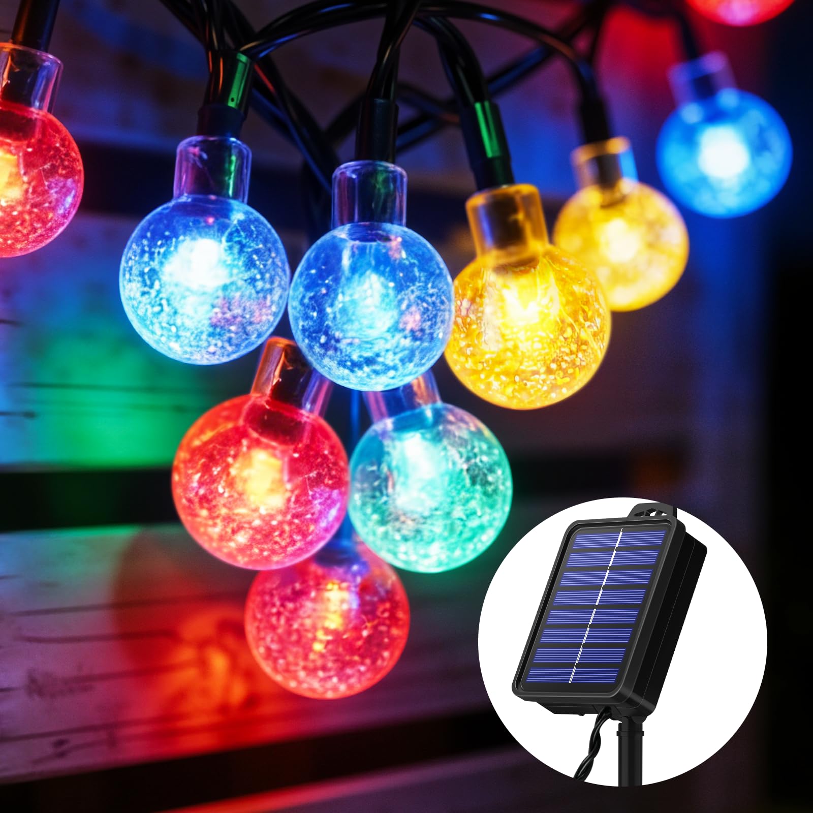 Realky Solar Garden Lights, 30LED Garden Solar Lights 8 Mode IP65 Waterproof 8.1M Solar String Lights Outdoor Garden for Terrace, Party, Balcony, Gazebo(Multicolor+Memory Function)