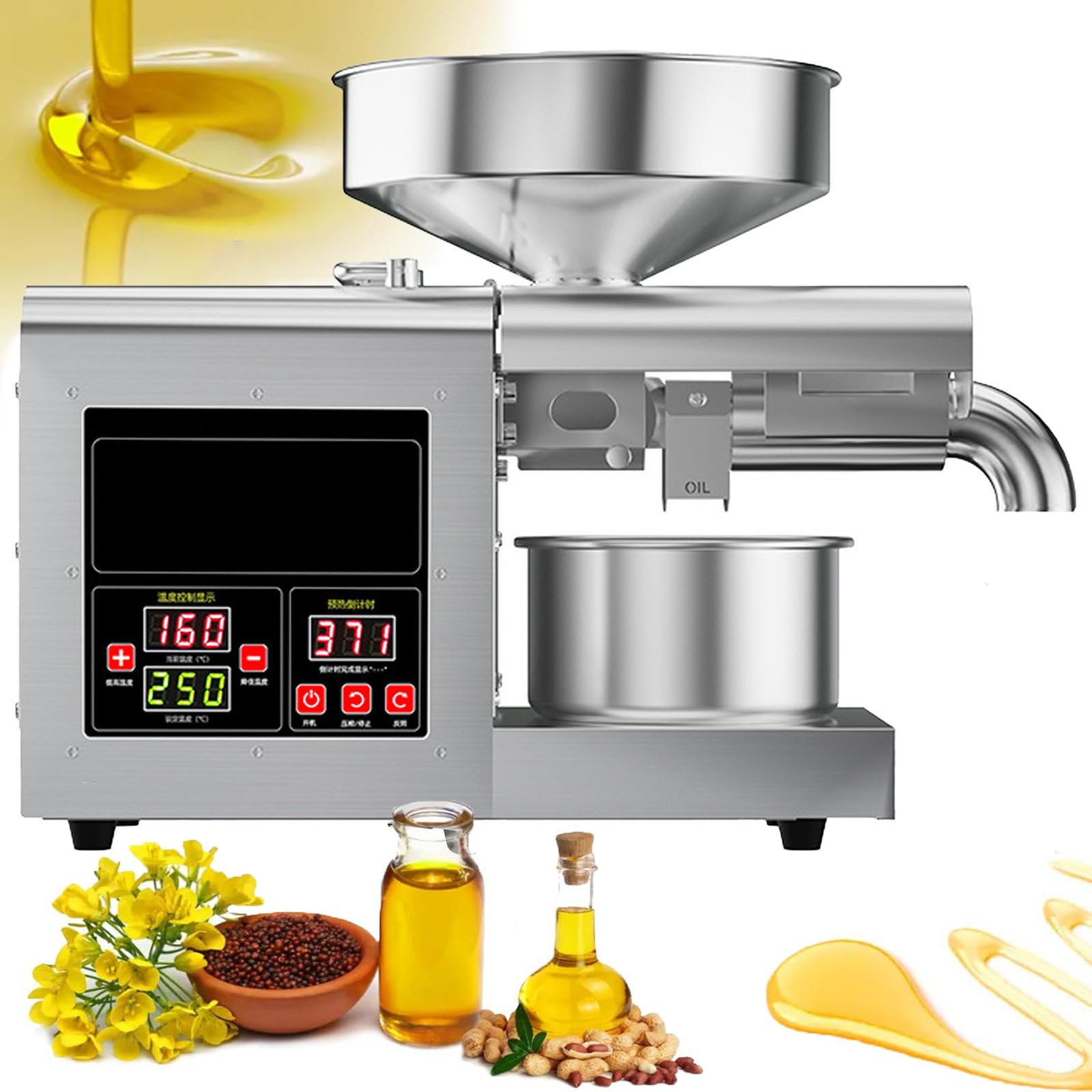 Extracteur Automatique d'Huile d'Olive pour Graines de Noix, pour Graines de Lin, de Ricin, de Chanvre Et de Périlla, pour Graines de Canola Et de Sésame, de Qualité Commerciale