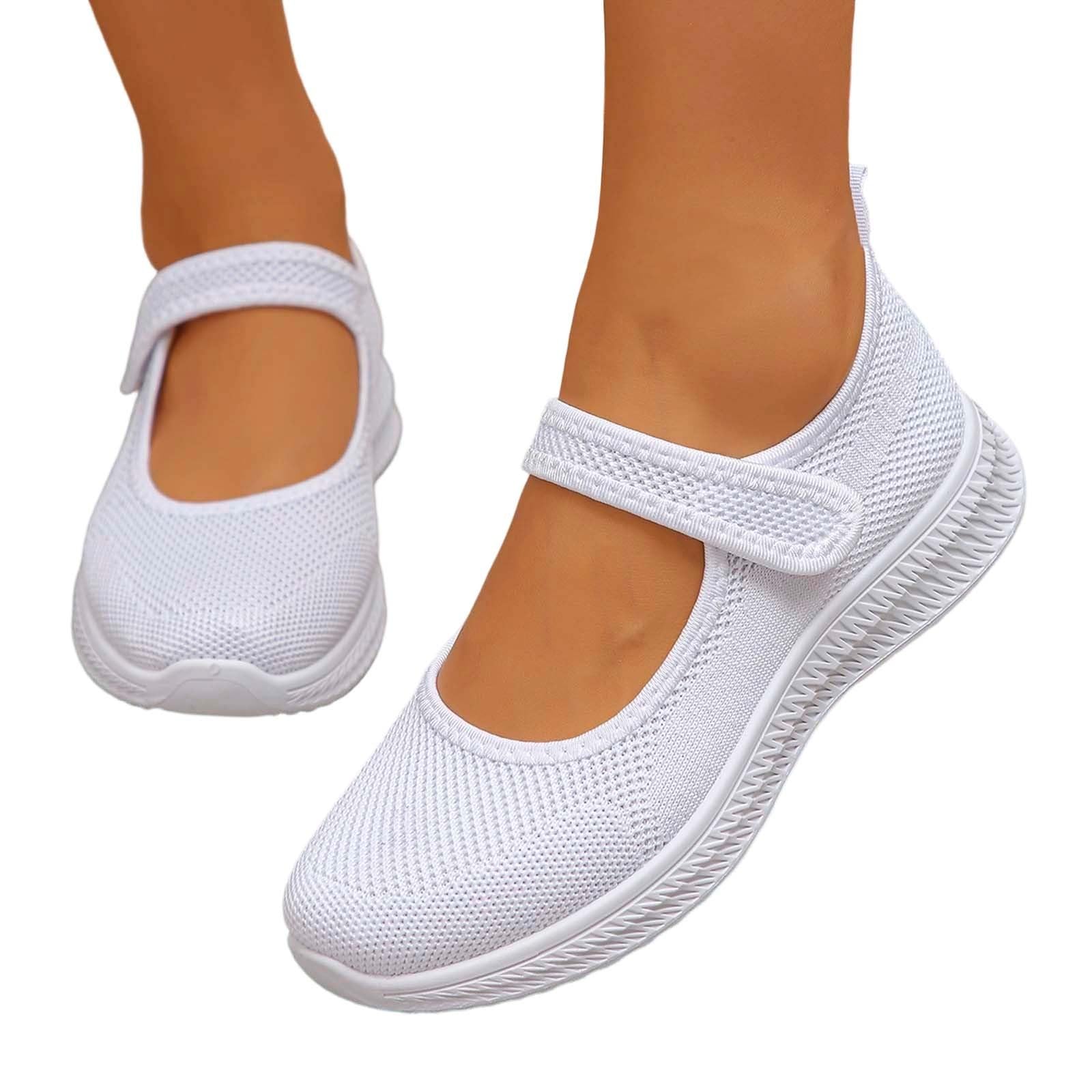 Sneaker da donna per diabetici, leggere, traspiranti, a maglia, ortopediche, leggere, con piede largo, comode, scarpe da ginnastica per attività all'aria aperta