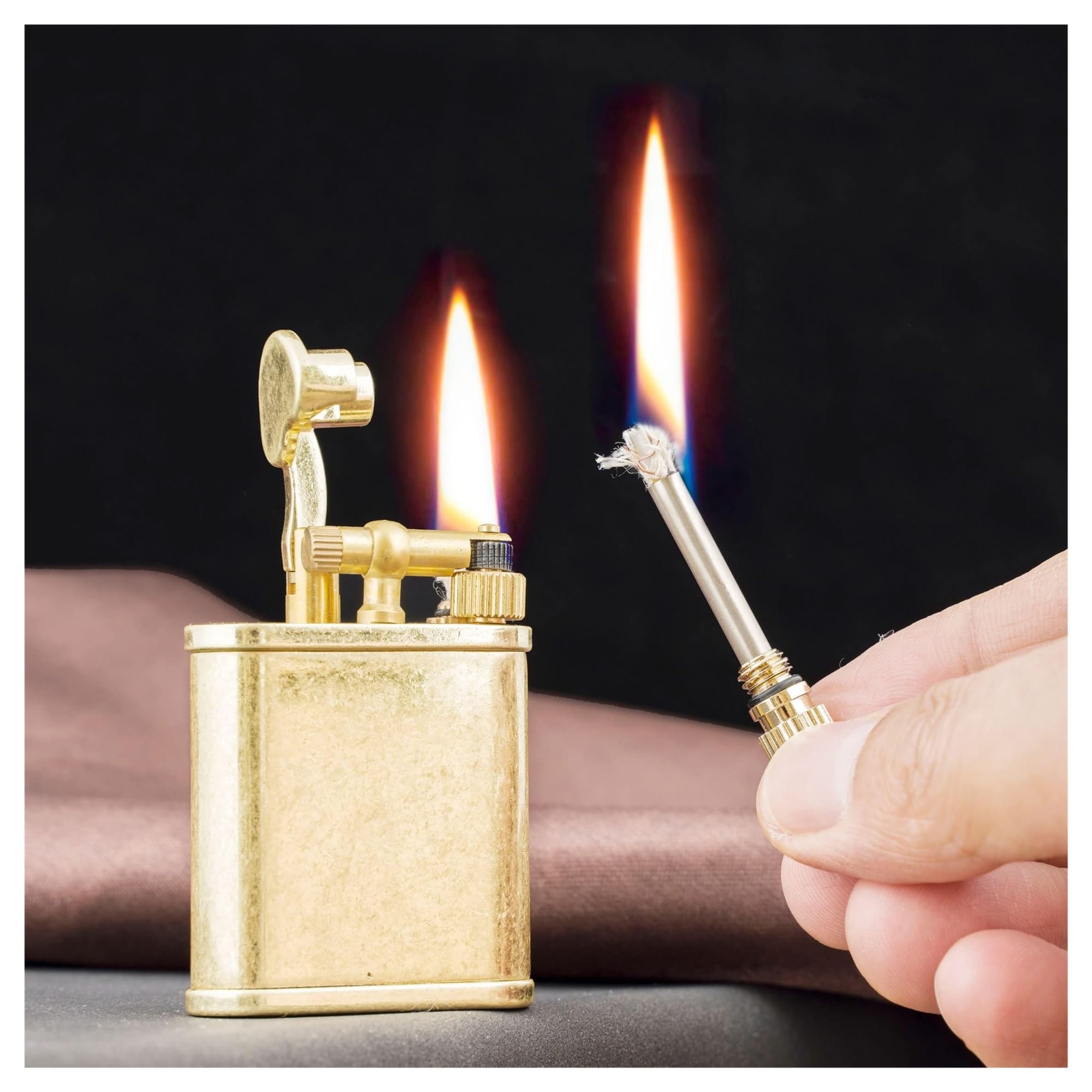 Amazon.com: WSXEDCDHJ Rocker Arm Grinding Wheel Ignition 2-in-1 Lighter -  Antique Style Perpetual Lift Arm Kerosene Lighter with Perpetual Matches  (Bronze)(Black) : Health & Household