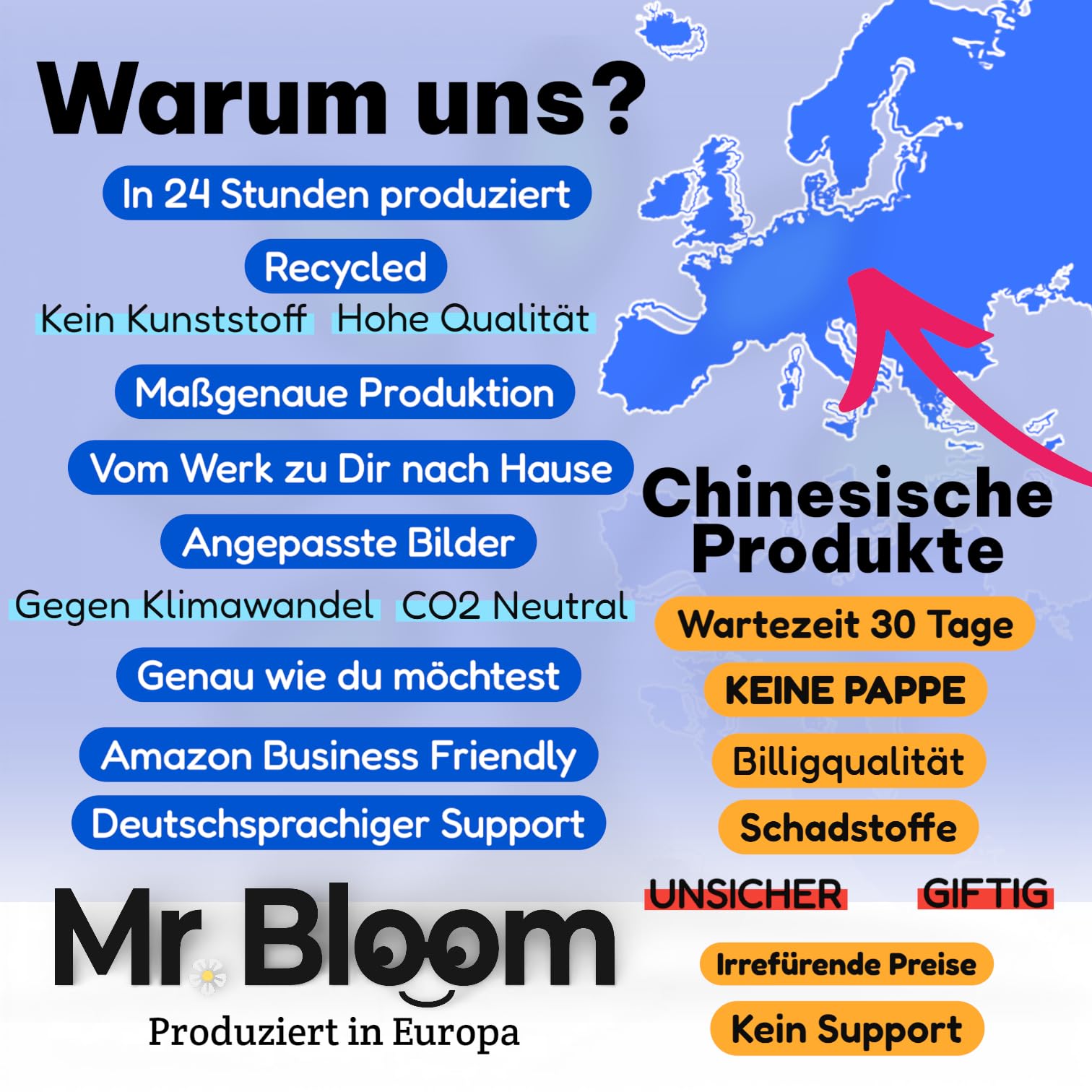 Mr. Bloom® Personalisierter Pappaufsteller mit eigenem Foto | Lebensgroß | Geschenkidee für Hochzeit, Geburtstag, Jubiläum & Abschied | Made in EU
